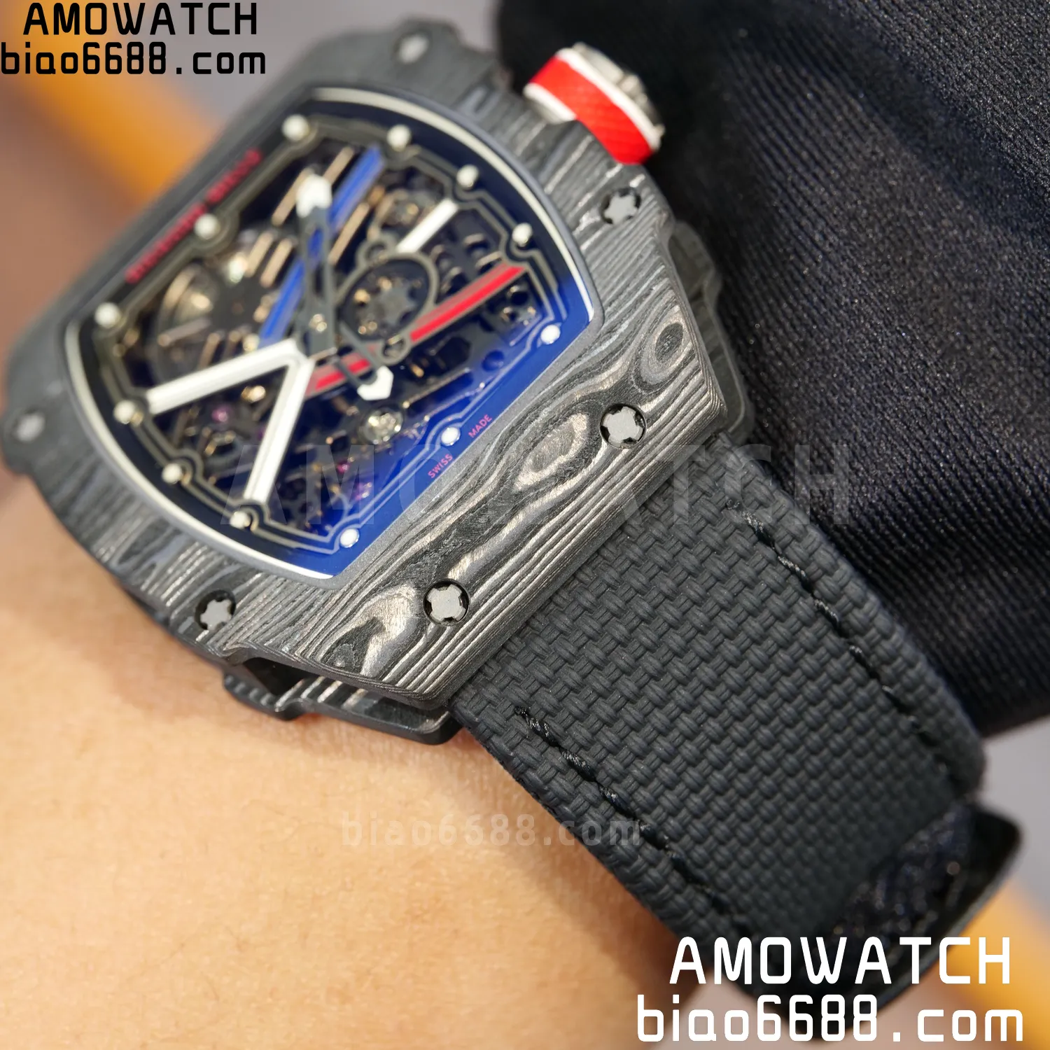 RICHARD MILLE RM67-02 Black NTPT Best Edition France Dial on Black Nylon strap CRMA7 Clone V10 110 8f4c81dcbc612e5 AMO Watch