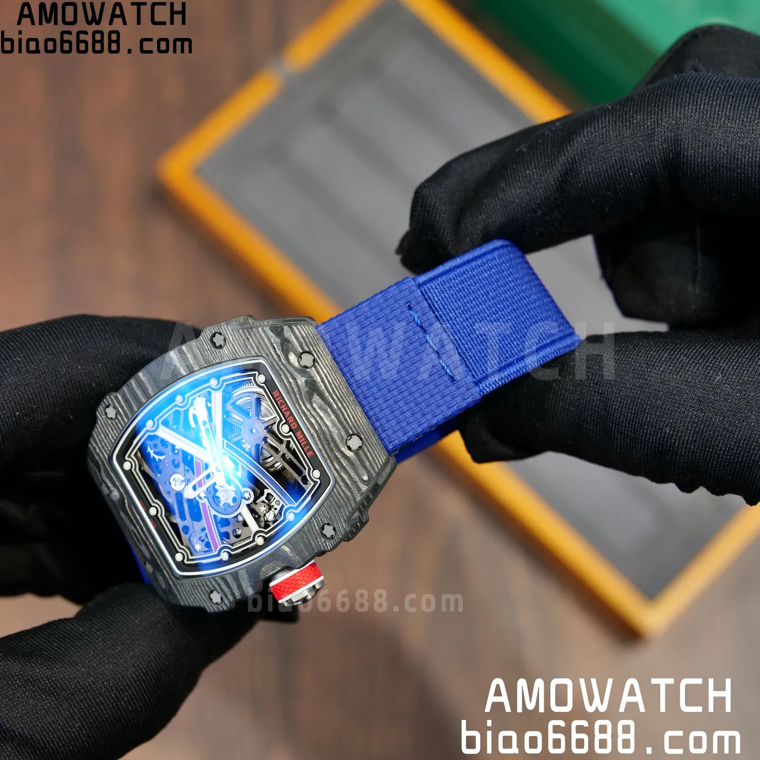 RICHARD MILLE RM67-02 Black NTPT Best Edition France Dial on Blue Nylon strap CRMA7 Clone V10 86 8ff5a908e76c0d0 AMO Watch