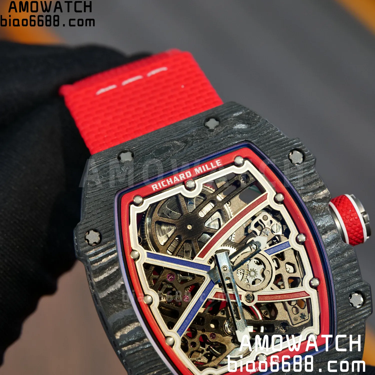 RICHARD MILLE RM67-02 Black NTPT Best Edition Norway Dial on Red Nylon strap CRMA7 Clone V10 102 906aadd11748cf0 AMO Watch