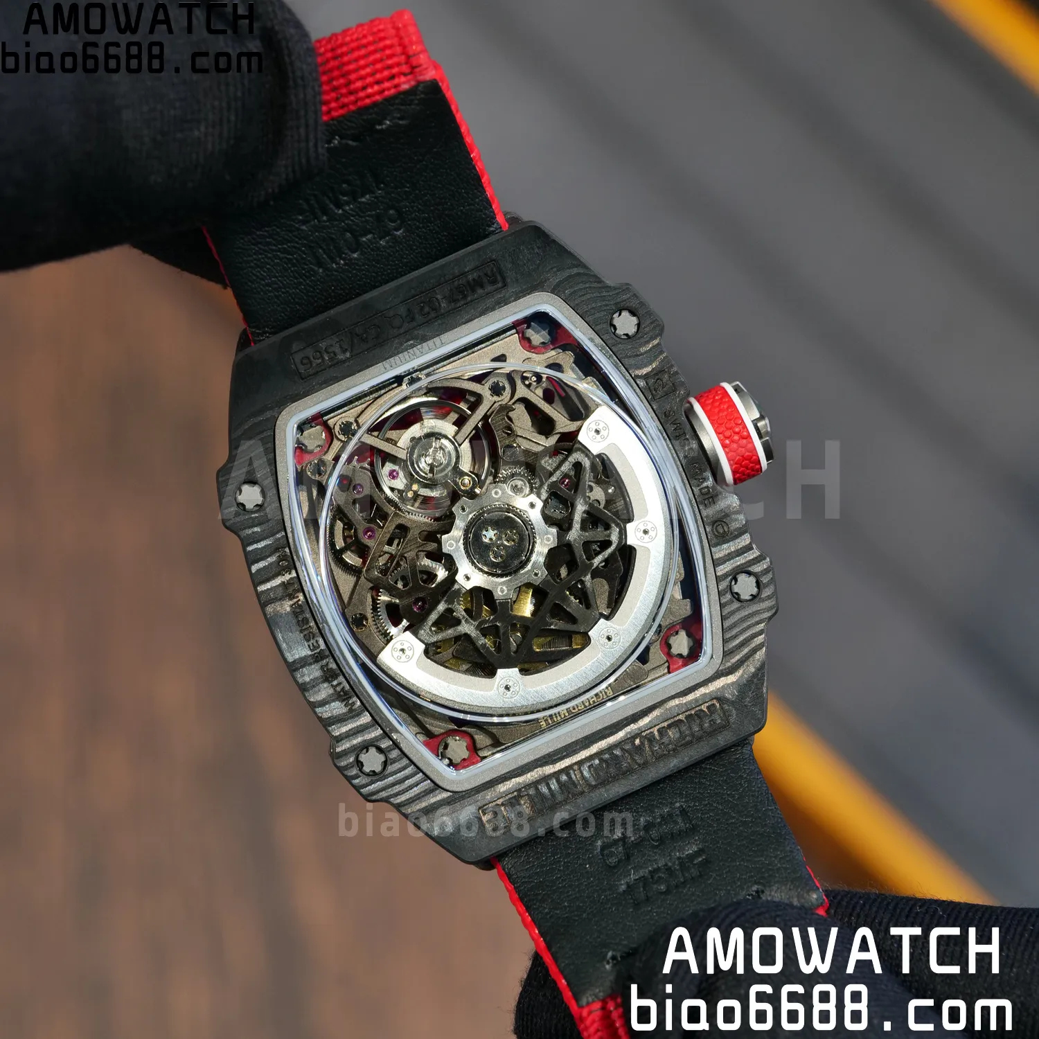 RICHARD MILLE RM67-02 Black NTPT Best Edition Norway Dial on Red Nylon strap CRMA7 Clone V10 106 97bc40b4f13d0d6 AMO Watch