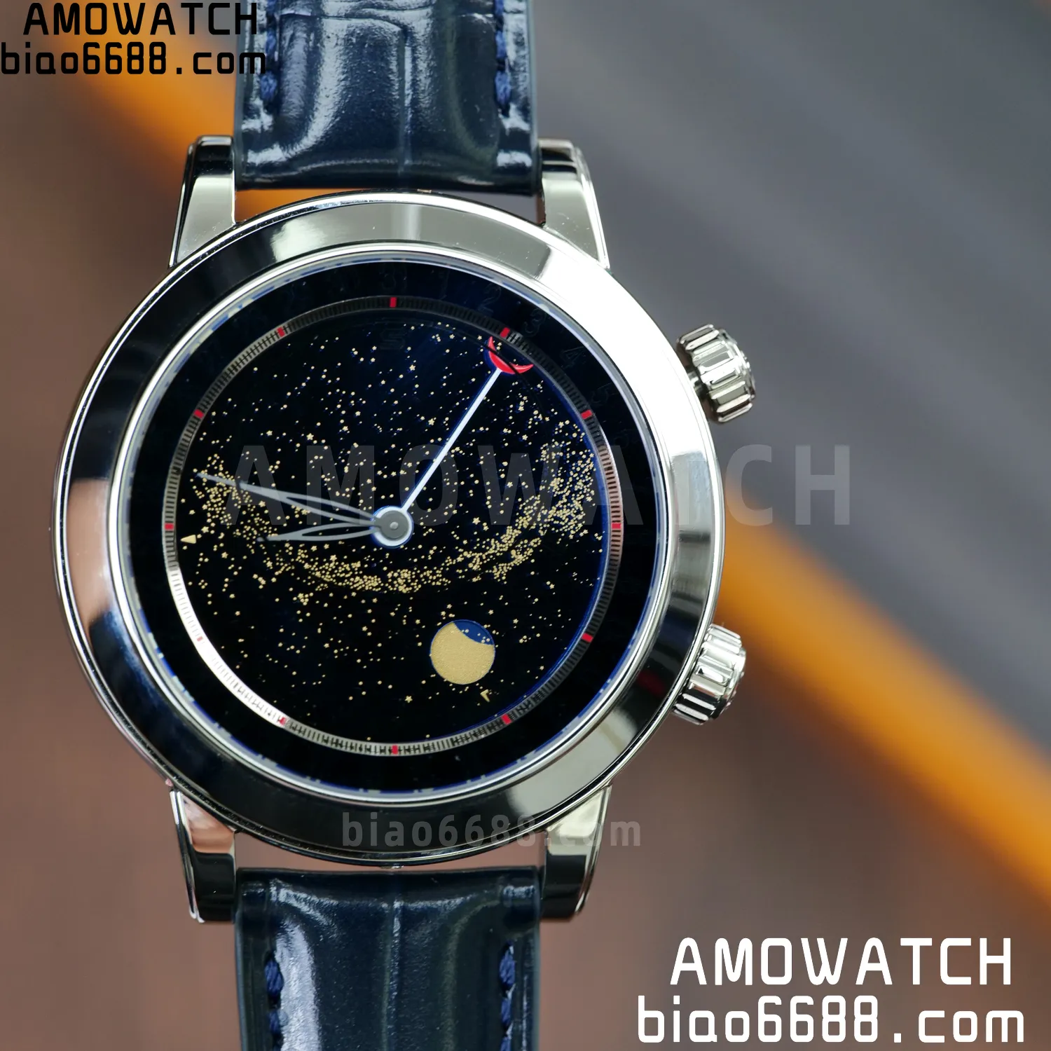 PP Grand Complications 6102 SS PPF 1:1 Best Edition Blue Dial on Blue Leather Strap SA240 Super Clone 103 99959ded1e2c1ac AMO Watch