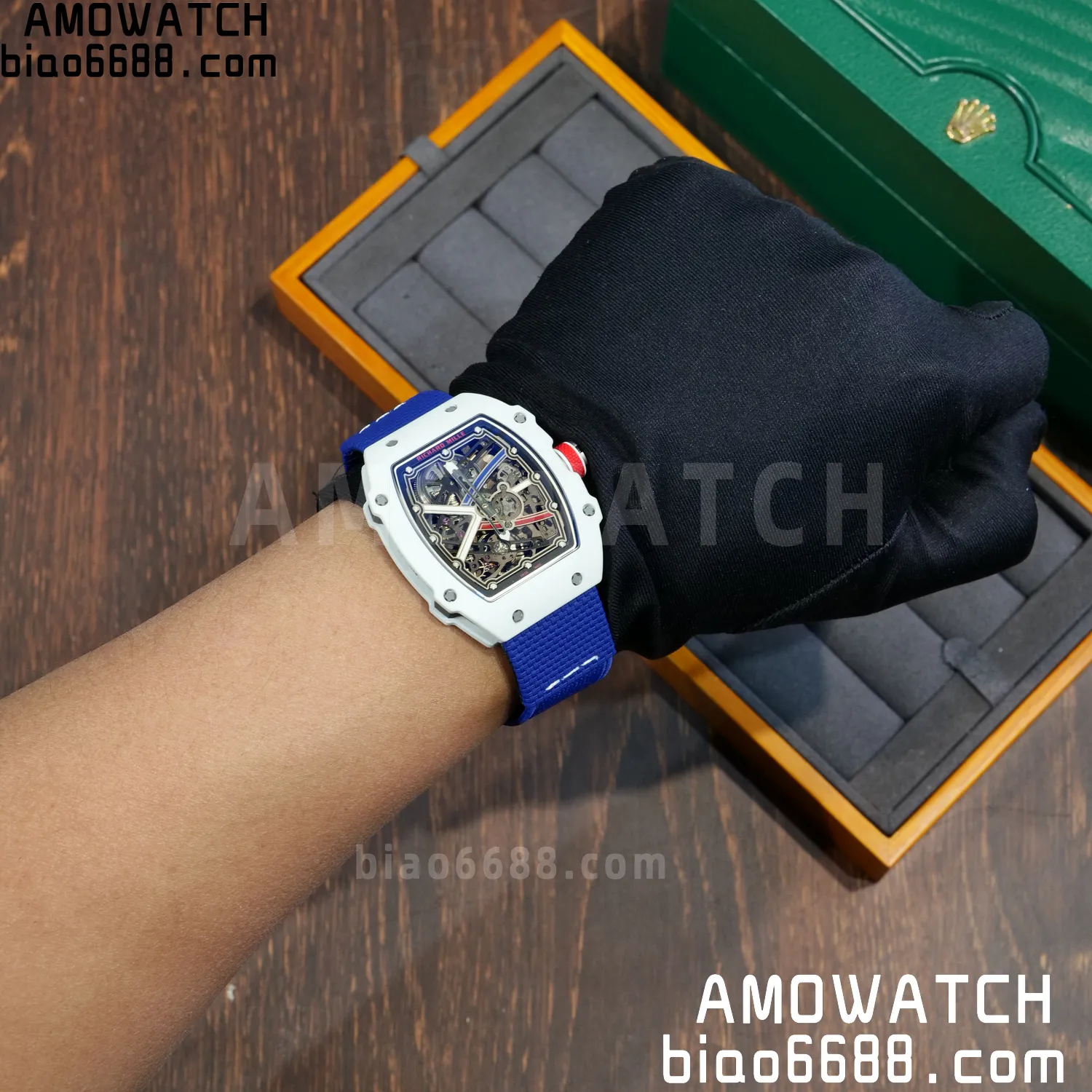 RICHARD MILLE RM67-02 White NTPT Best Edition France Dial on Blue Nylon strap CRMA7 Clone V10 106 9dfa9db09c9b7bf AMO Watch