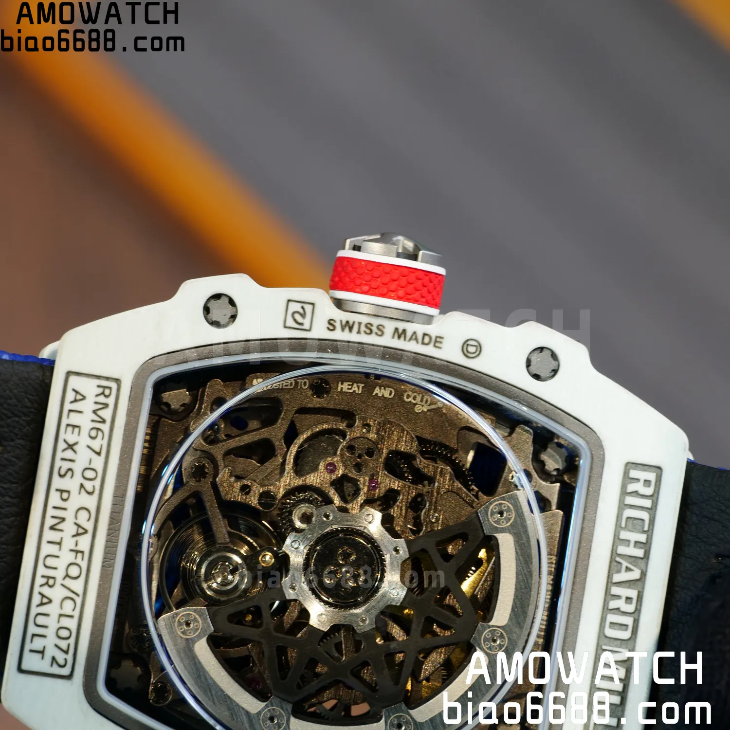 RICHARD MILLE RM67-02 White NTPT Best Edition France Dial on Blue Nylon strap CRMA7 Clone V10 100 9ece95f2ffdae21 AMO Watch