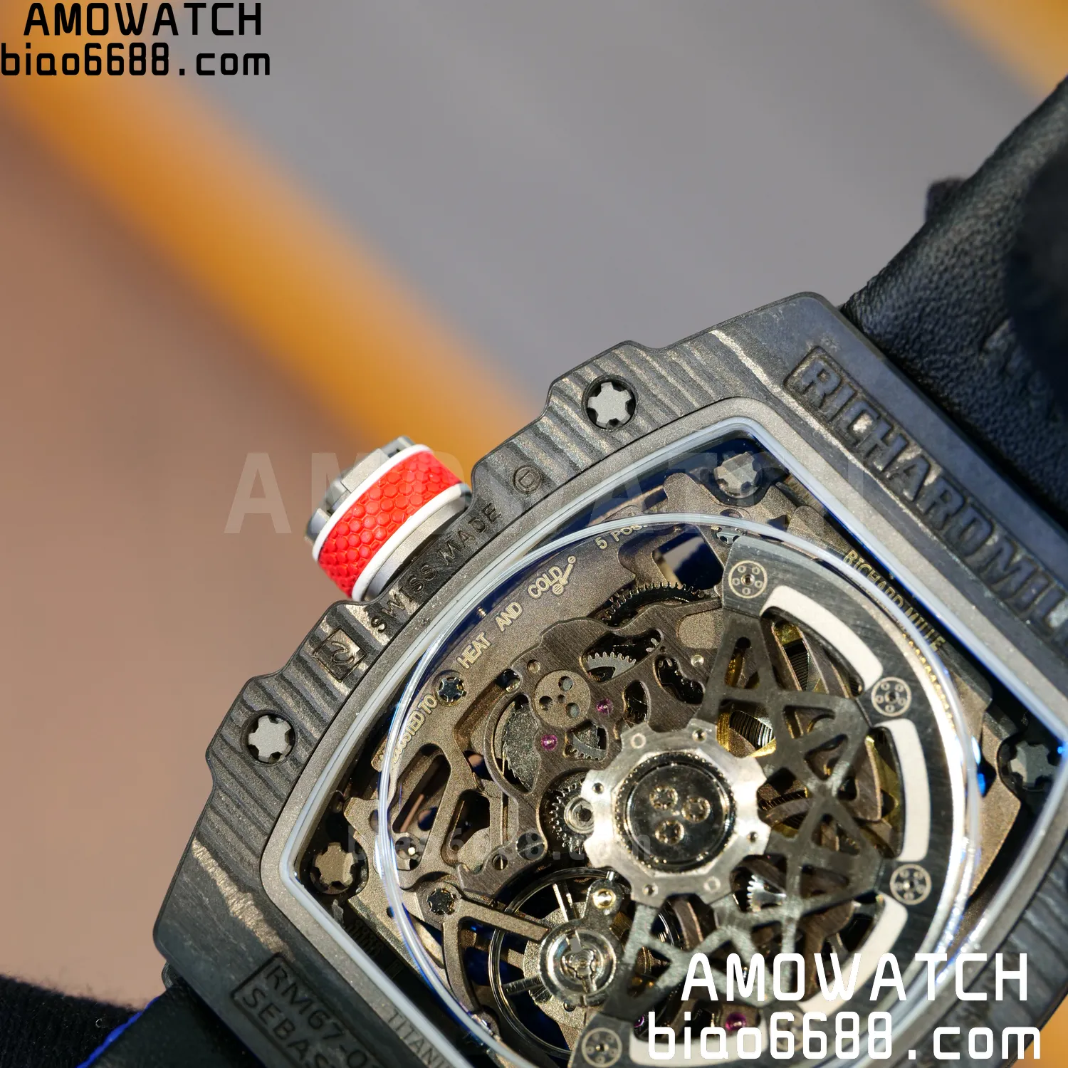 RICHARD MILLE RM67-02 Black NTPT Best Edition France Dial on Blue Nylon strap CRMA7 Clone V10 112 a1f2937f01e23bc AMO Watch