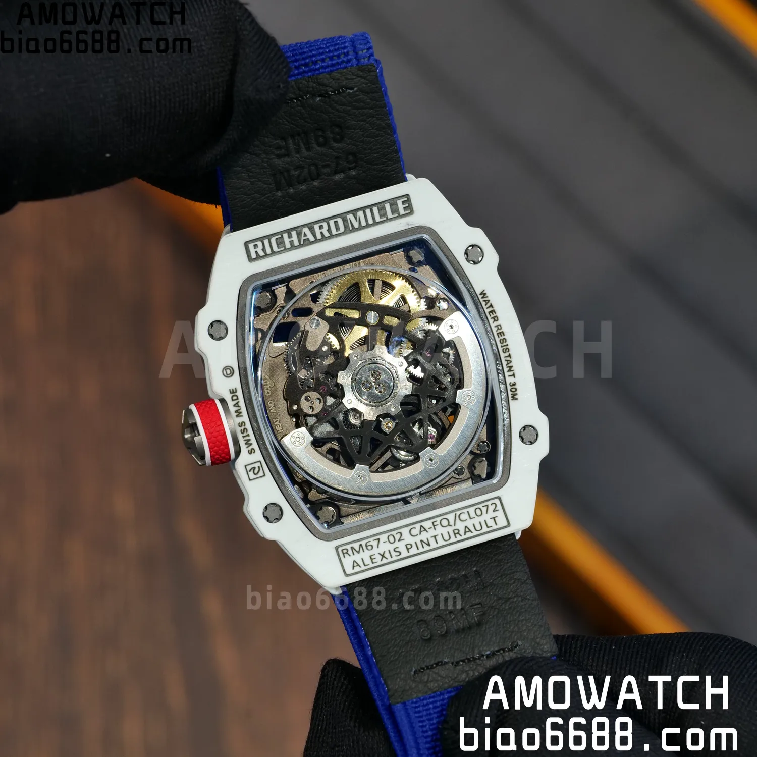 RICHARD MILLE RM67-02 White NTPT Best Edition France Dial on Blue Nylon strap CRMA7 Clone V10 97 a640c71c7a01ce4 AMO Watch