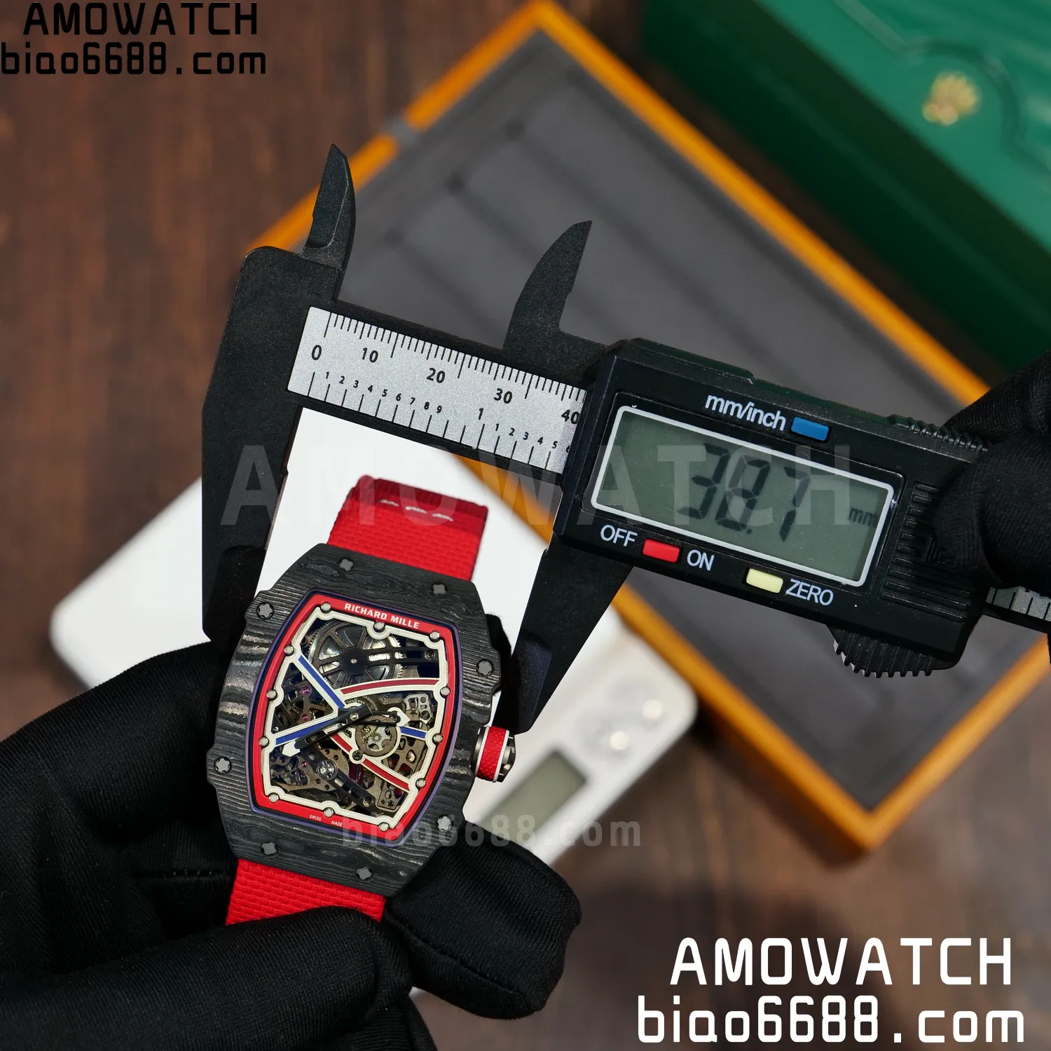 RICHARD MILLE RM67-02 Black NTPT Best Edition Norway Dial on Red Nylon strap CRMA7 Clone V10 83 ab265332b00c4ad AMO Watch
