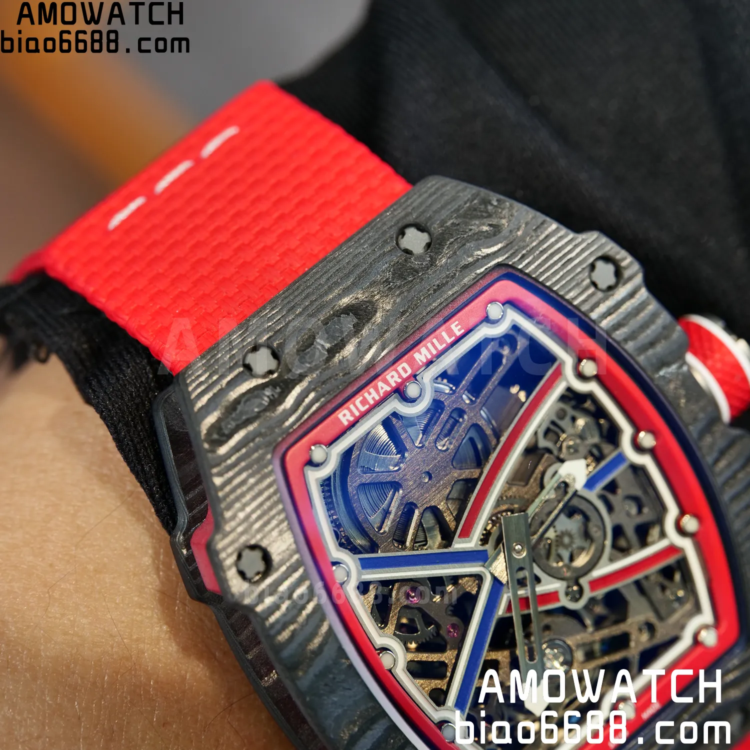 RICHARD MILLE RM67-02 Black NTPT Best Edition Norway Dial on Red Nylon strap CRMA7 Clone V10 113 ac4e810f1fa7682 AMO Watch