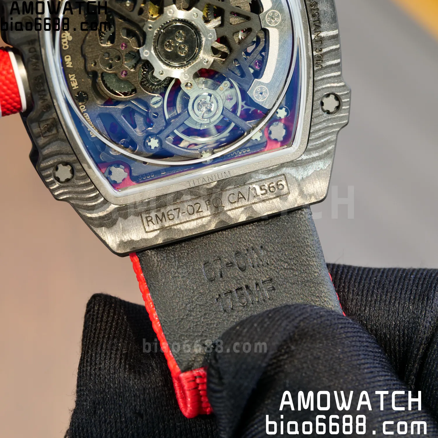 RICHARD MILLE RM67-02 Black NTPT Best Edition Norway Dial on Red Nylon strap CRMA7 Clone V10 108 ac4f2aeb5114fa4 AMO Watch