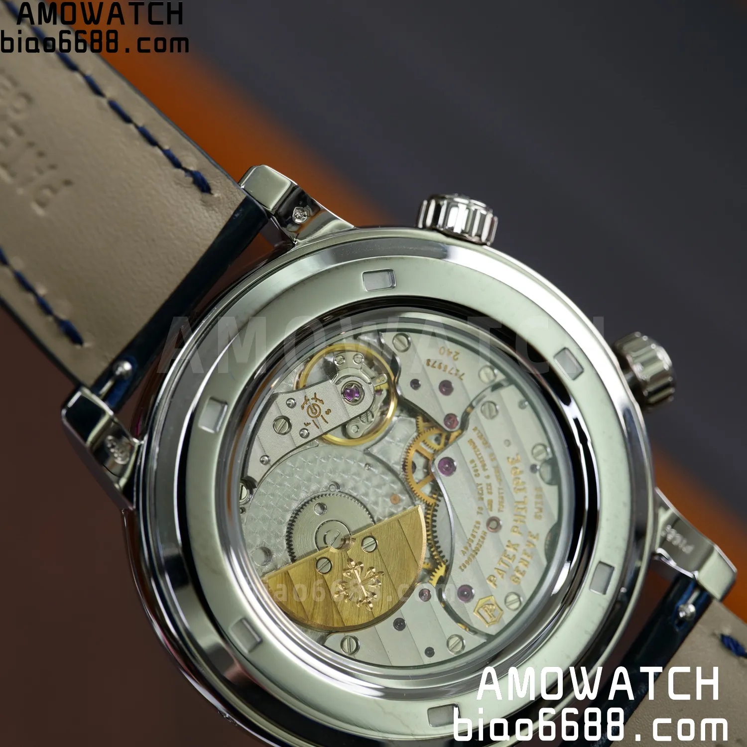 PP Grand Complications 6102 SS PPF 1:1 Best Edition Blue Dial on Blue Leather Strap SA240 Super Clone 122 b151c48fc237a43 AMO Watch