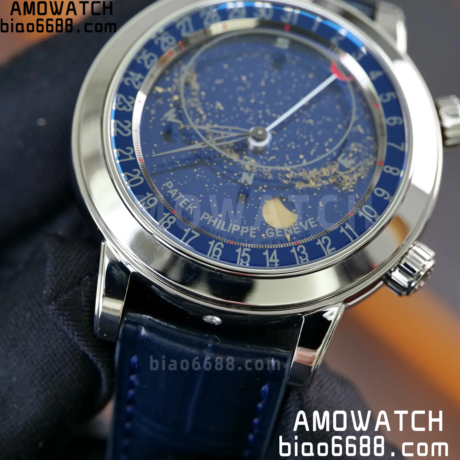 PP Grand Complications 6102 SS PPF 1:1 Best Edition Blue Dial on Blue Leather Strap SA240 Super Clone 119 bdcf51455d8c8a3 AMO Watch