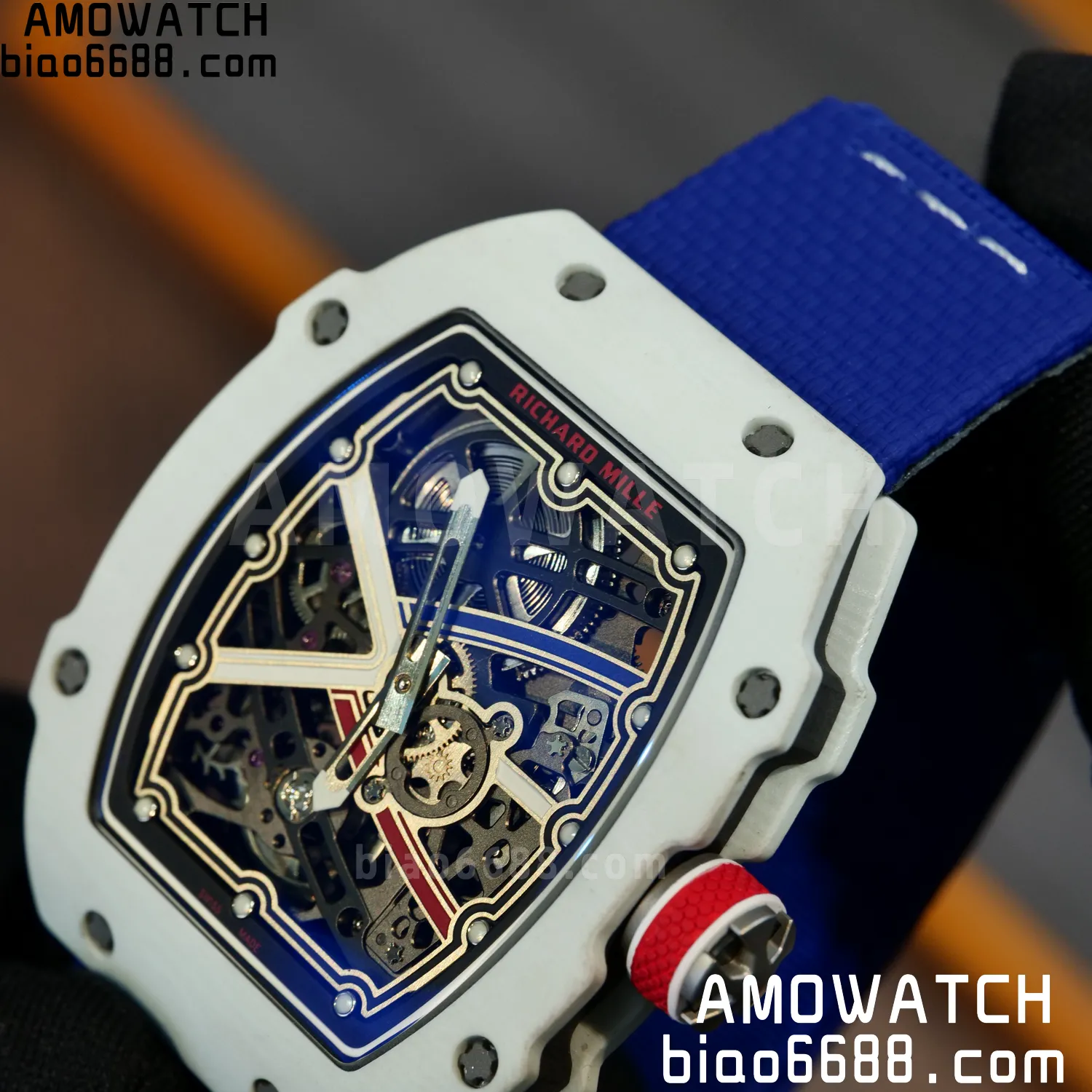 RICHARD MILLE RM67-02 White NTPT Best Edition France Dial on Blue Nylon strap CRMA7 Clone V10 94 be5f9ca9ef8e351 AMO Watch