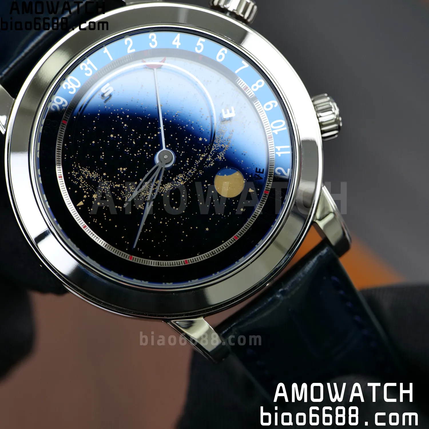 PP Grand Complications 6102 SS PPF 1:1 Best Edition Blue Dial on Blue Leather Strap SA240 Super Clone 114 c11756e637710d8 AMO Watch