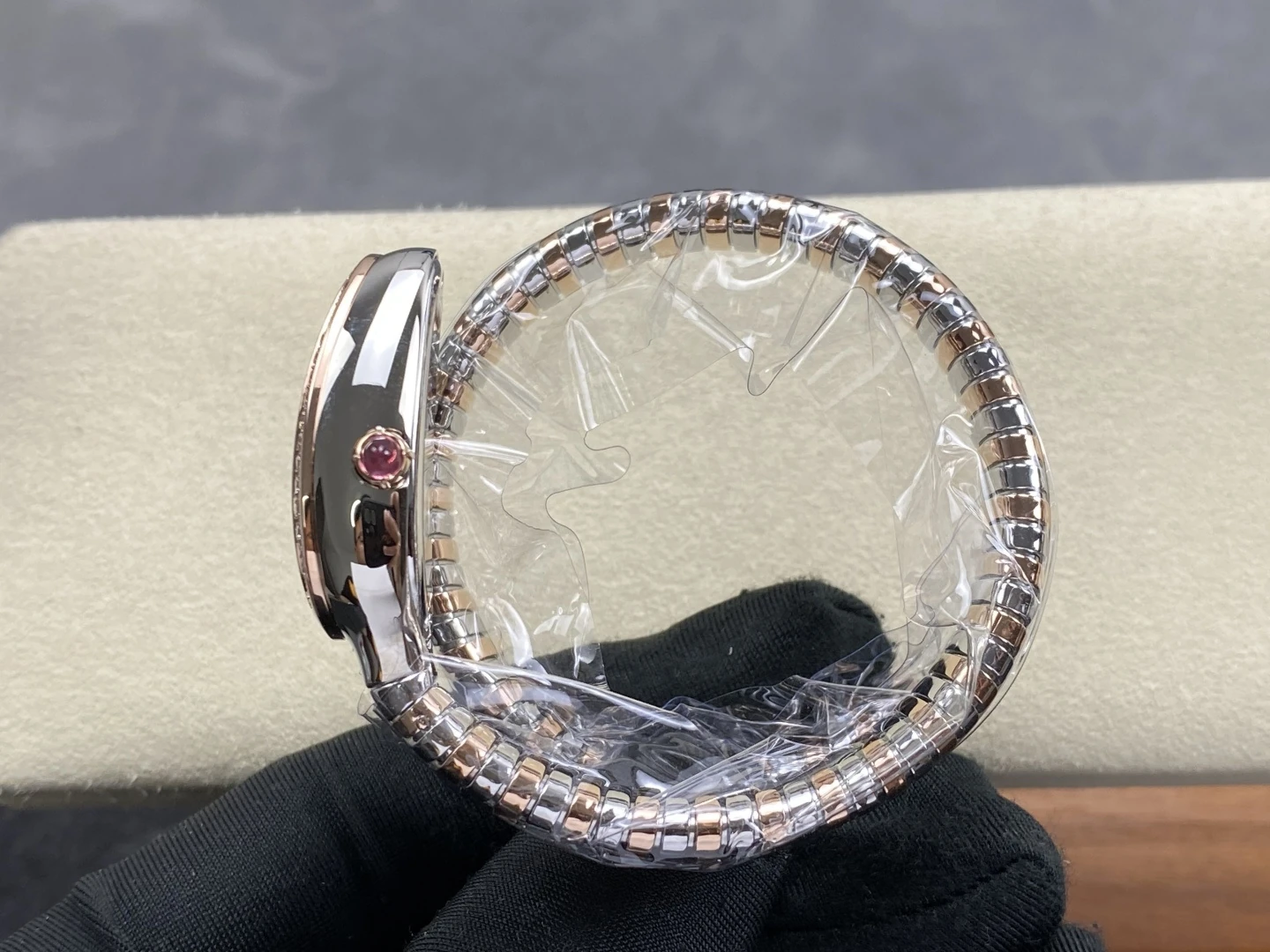 BVLGARI Serpenti 102790 SS/RG BVF 1:1 Best Edition Green Dial on SS/RG Bracelet ETA Quartz 24 ca701a742852d59 AMO Watch