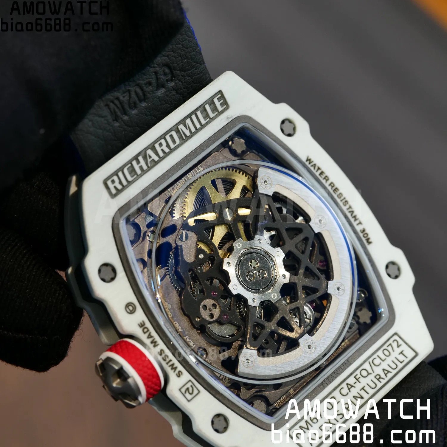 RICHARD MILLE RM67-02 White NTPT Best Edition France Dial on Blue Nylon strap CRMA7 Clone V10 104 d20dd59df91d30b AMO Watch