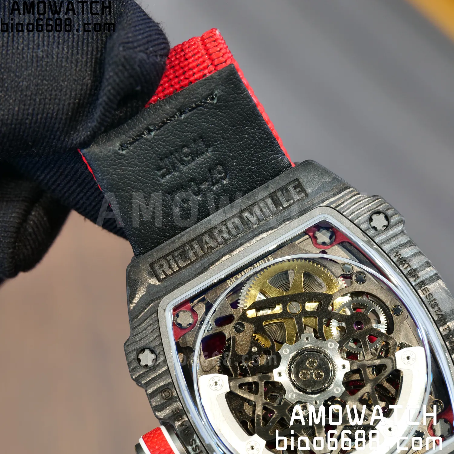 RICHARD MILLE RM67-02 Black NTPT Best Edition Norway Dial on Red Nylon strap CRMA7 Clone V10 109 d23cc01b92eed62 AMO Watch