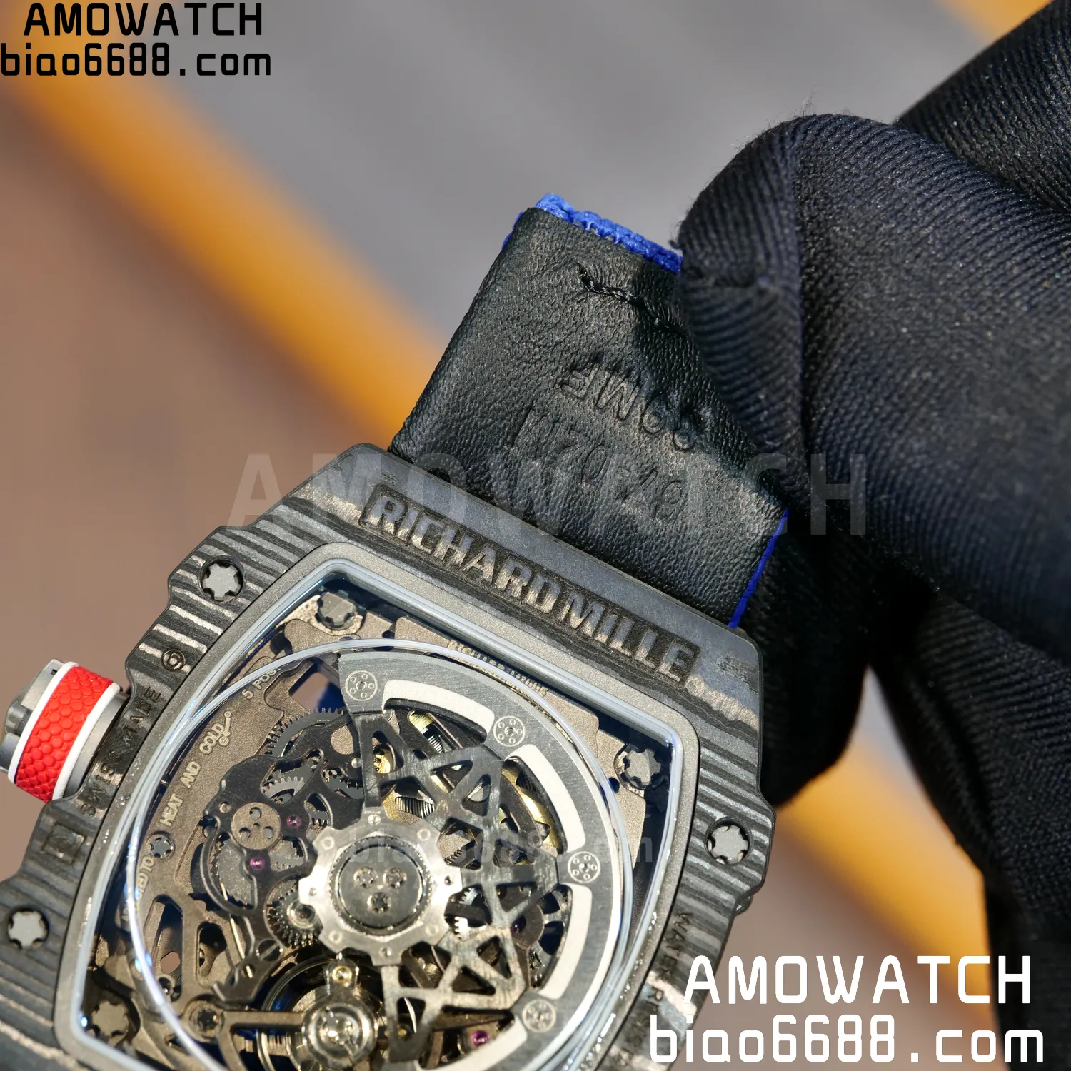 RICHARD MILLE RM67-02 Black NTPT Best Edition France Dial on Blue Nylon strap CRMA7 Clone V10 110 d2bbc6a43903421 AMO Watch