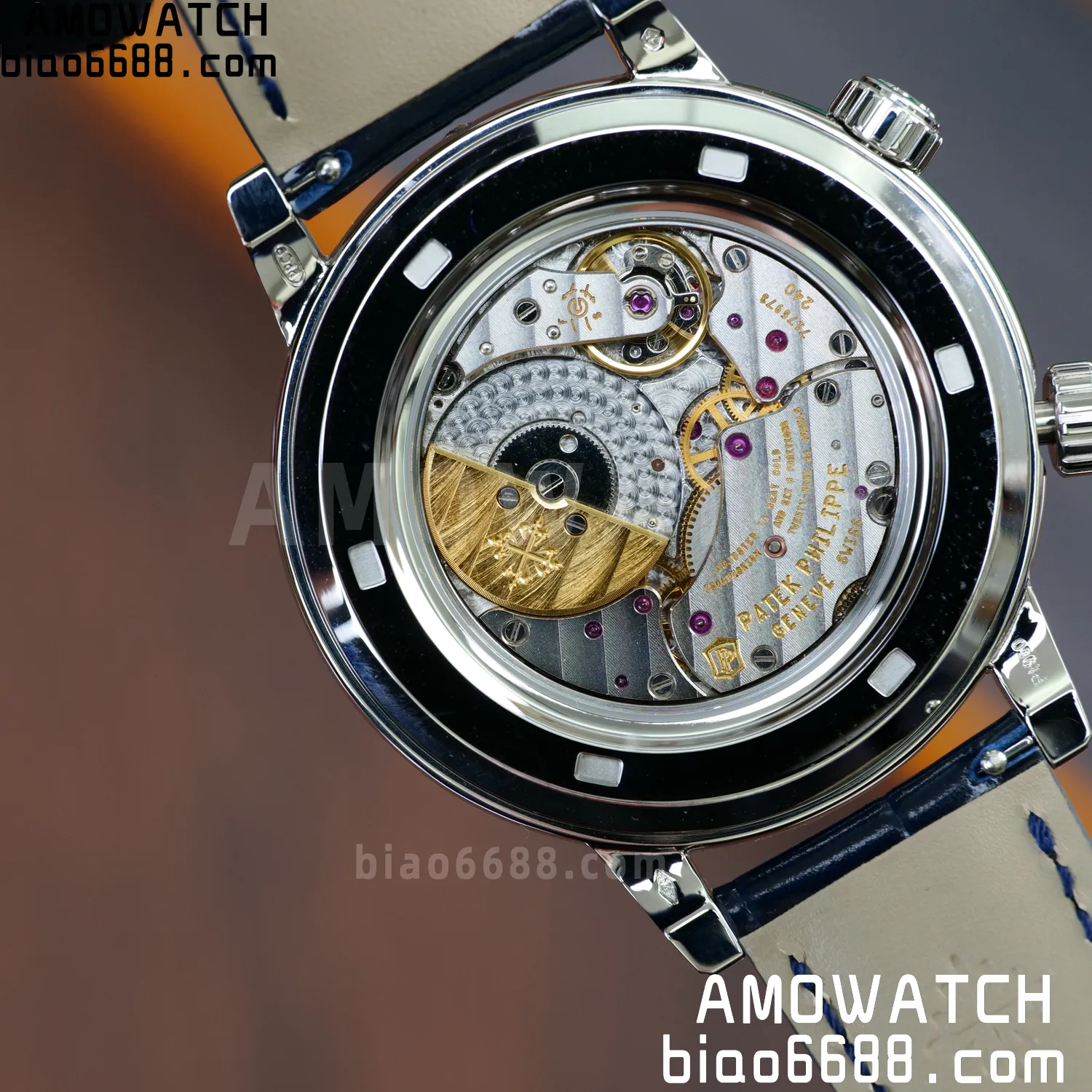 PP Grand Complications 6102 SS PPF 1:1 Best Edition Blue Dial on Blue Leather Strap SA240 Super Clone 123 d860fe1d3dfecc0 AMO Watch