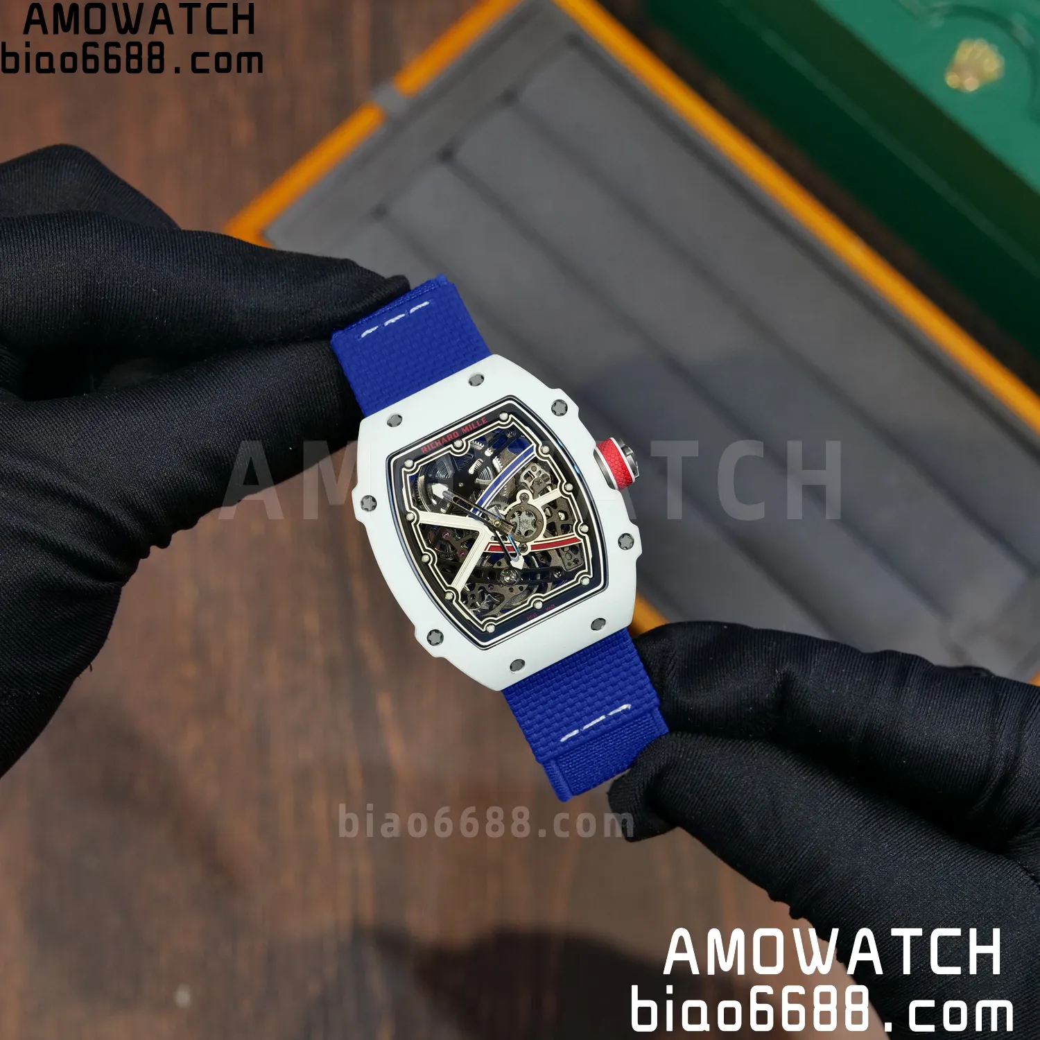 RICHARD MILLE RM67-02 White NTPT Best Edition France Dial on Blue Nylon strap CRMA7 Clone V10 76 dc28dc64b84fd25 AMO Watch