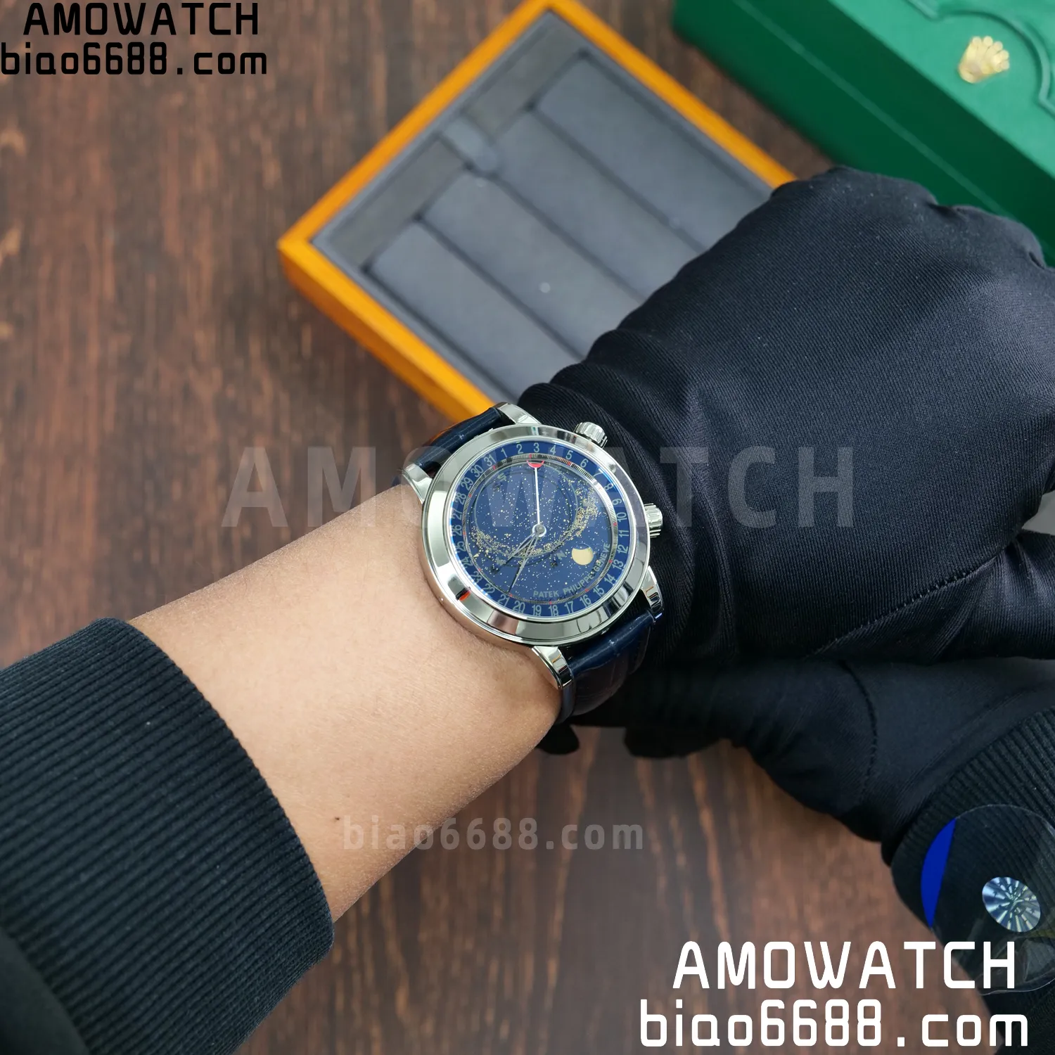 PP Grand Complications 6102 SS PPF 1:1 Best Edition Blue Dial on Blue Leather Strap SA240 Super Clone 139 e6391823473c430 AMO Watch