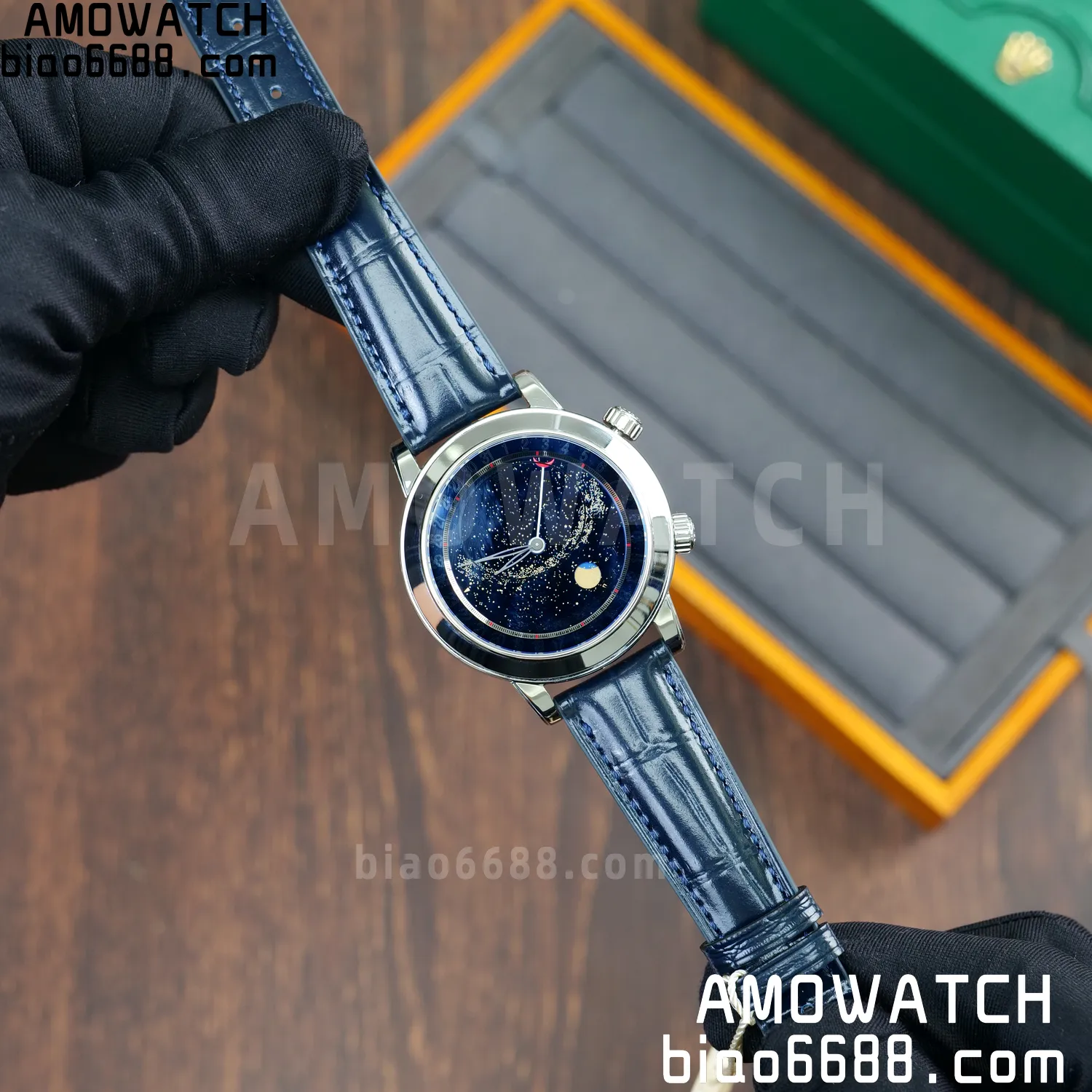 PP Grand Complications 6102 SS PPF 1:1 Best Edition Blue Dial on Blue Leather Strap SA240 Super Clone 96 e8d8e7c4a509ec1 AMO Watch