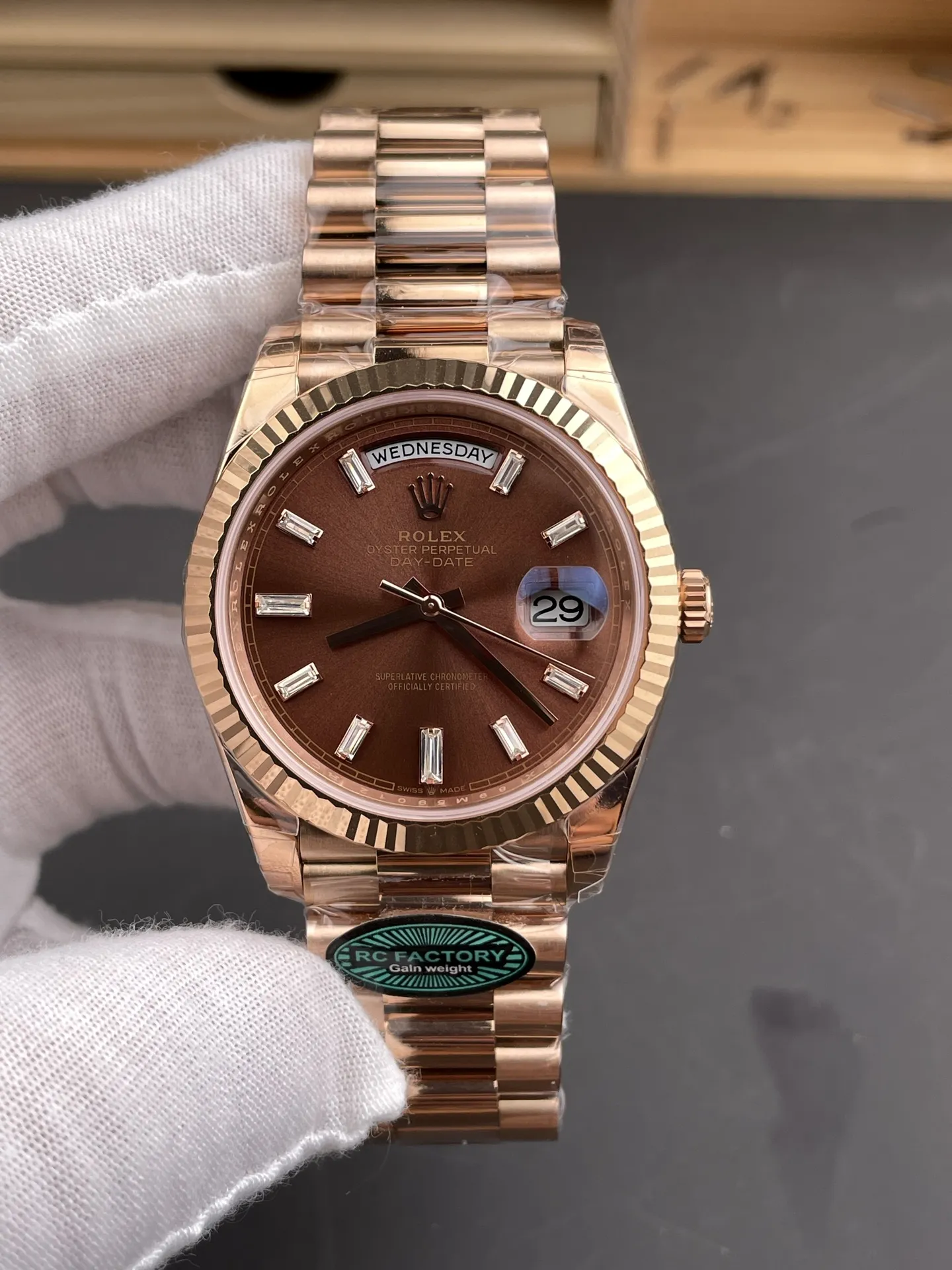 Rolex Day Date 40 RG 228236 RCF 1:1 Best Edition Brown Dial on President Bracelet VR3255 (211g) 26 ec68ebf01ffe720 AMO Watch