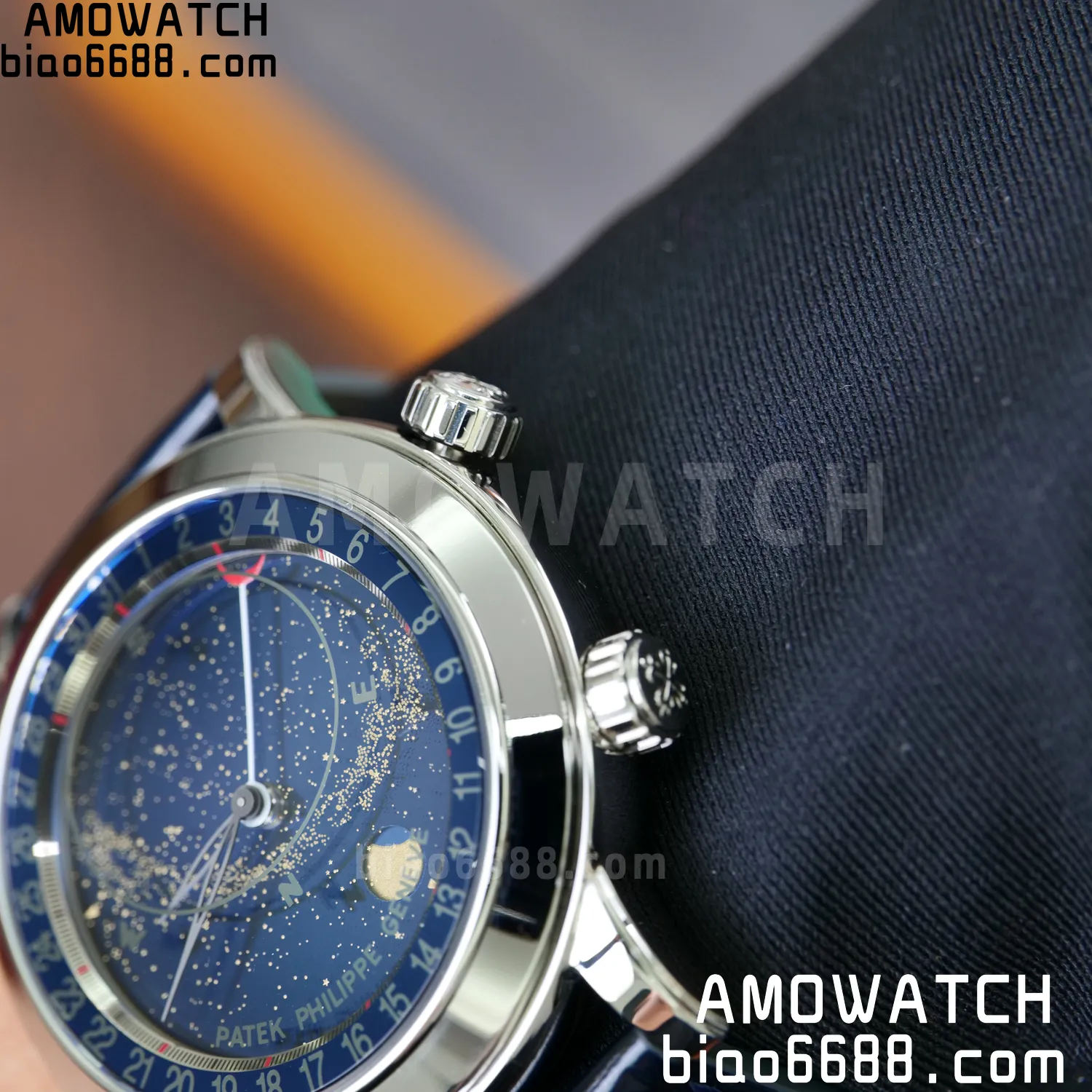 PP Grand Complications 6102 SS PPF 1:1 Best Edition Blue Dial on Blue Leather Strap SA240 Super Clone 135 ecdca1fbb1848f4 AMO Watch