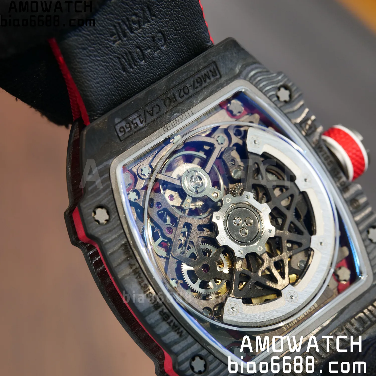 RICHARD MILLE RM67-02 Black NTPT Best Edition Norway Dial on Red Nylon strap CRMA7 Clone V10 107 ecfbbc9e243c264 AMO Watch