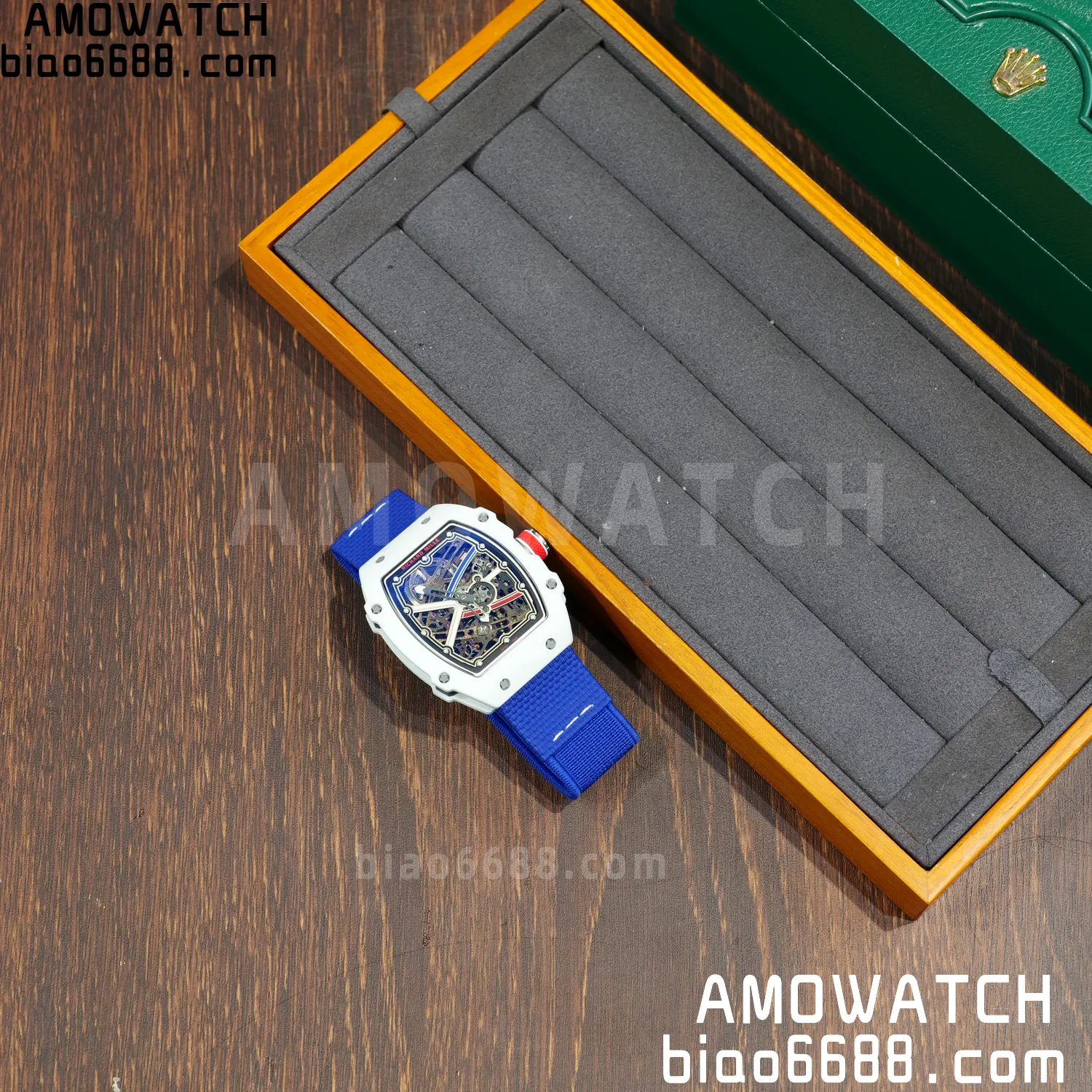 RICHARD MILLE RM67-02 White NTPT Best Edition France Dial on Blue Nylon strap CRMA7 Clone V10 75 ef1a0a270f1bdbc AMO Watch