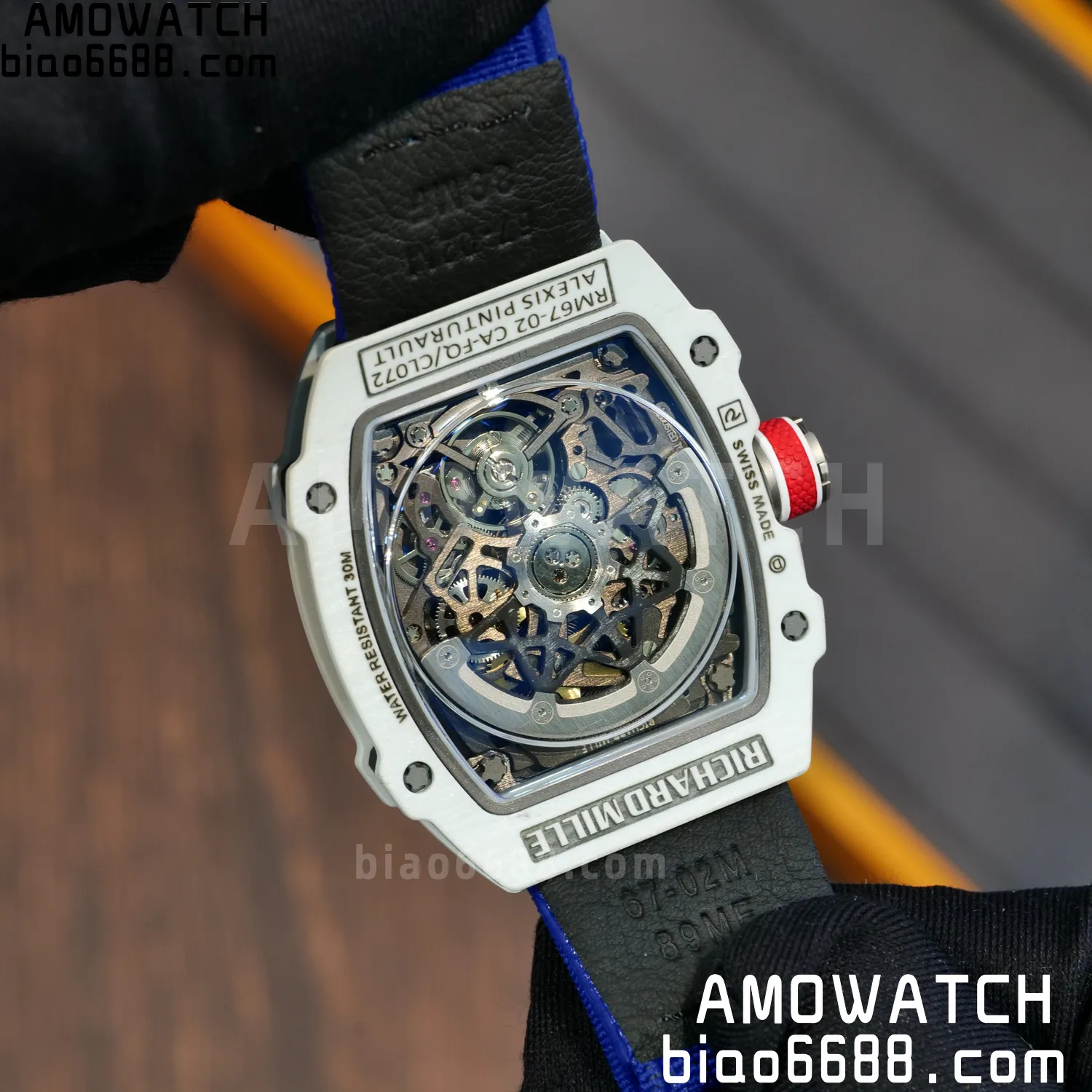 RICHARD MILLE RM67-02 White NTPT Best Edition France Dial on Blue Nylon strap CRMA7 Clone V10 98 f67493e59a4298a AMO Watch
