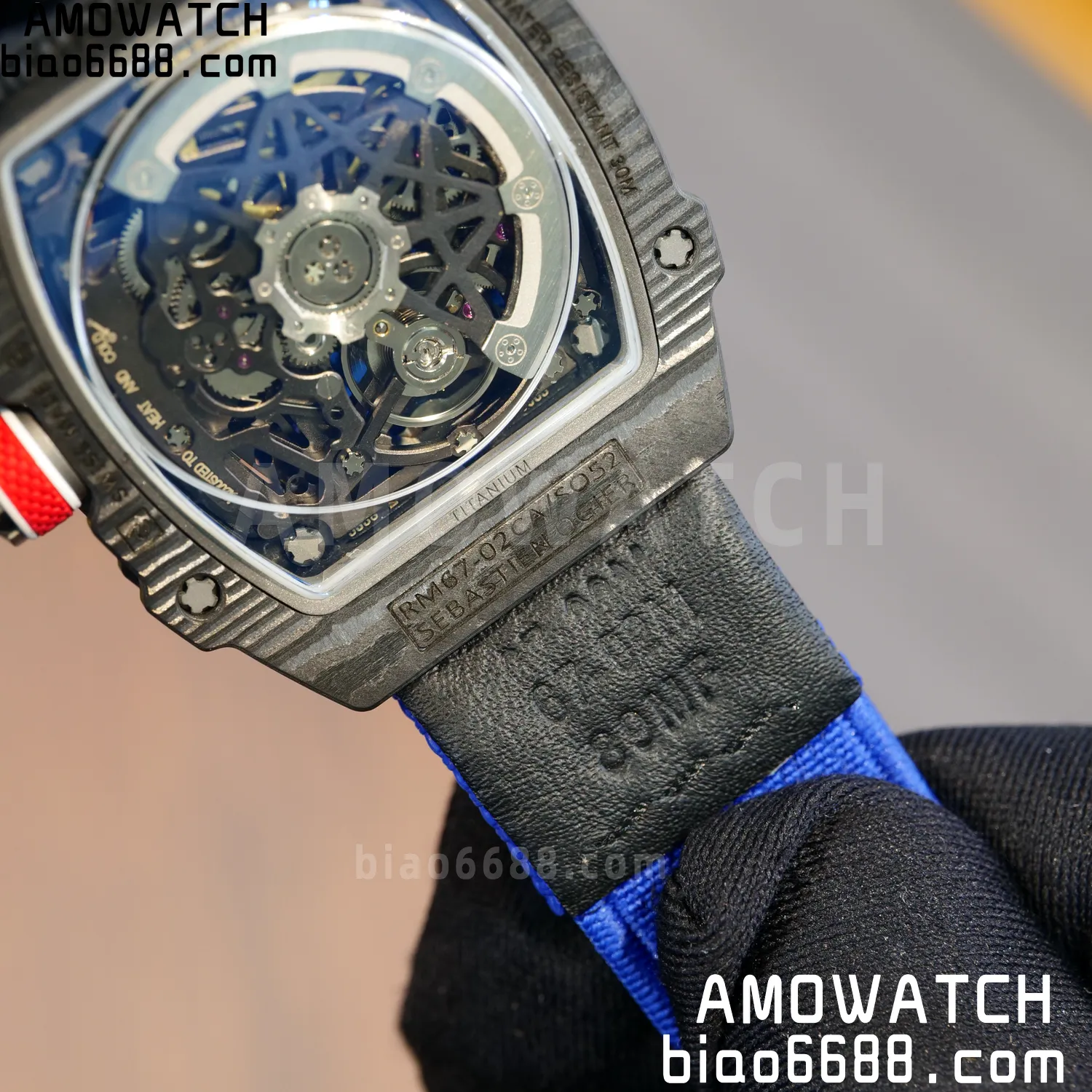 RICHARD MILLE RM67-02 Black NTPT Best Edition France Dial on Blue Nylon strap CRMA7 Clone V10 111 f875423e558f4b6 AMO Watch