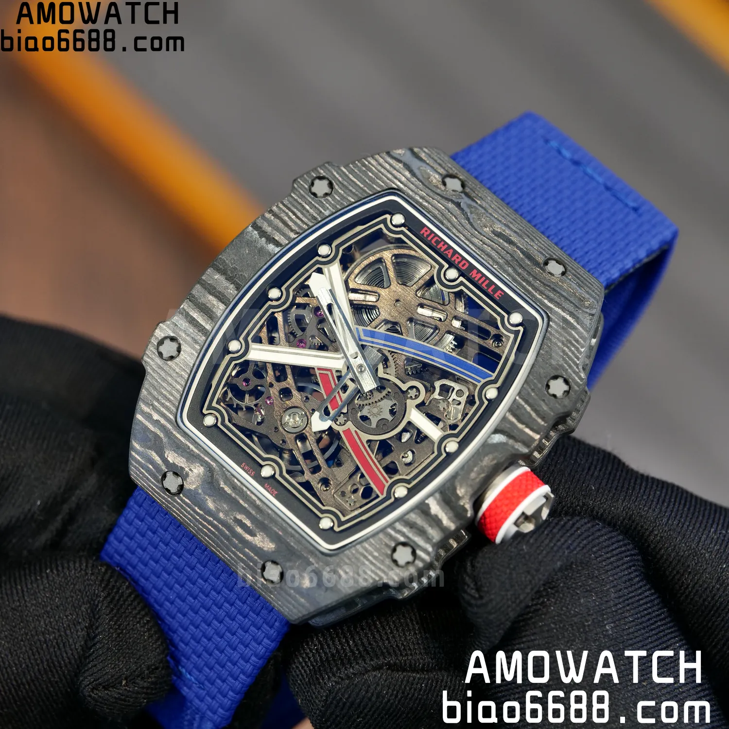 RICHARD MILLE RM67-02 Black NTPT Best Edition France Dial on Blue Nylon strap CRMA7 Clone V10 95 fe30f2afa3b0e98 AMO Watch