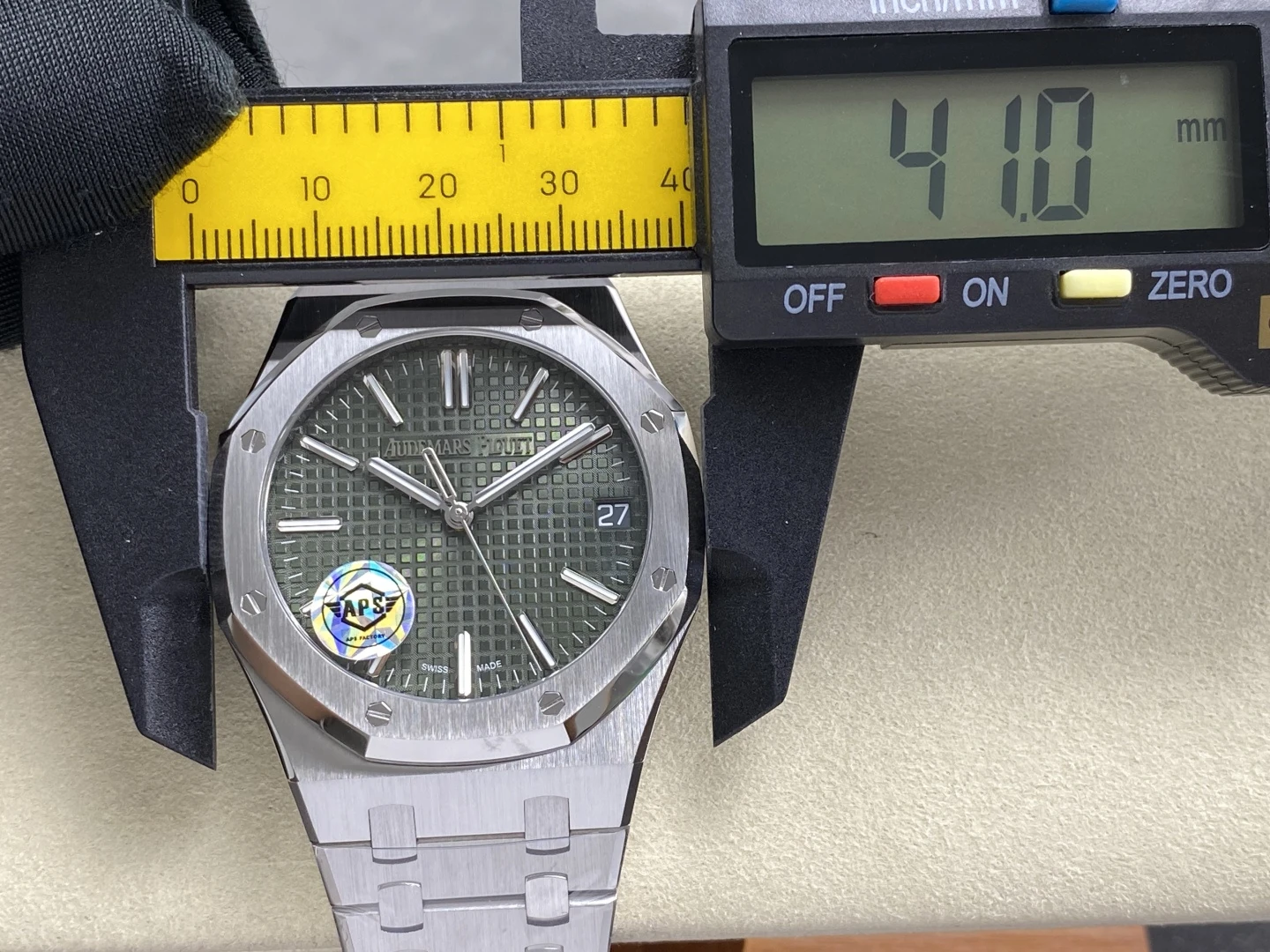 AP Royal Oak 41mm 15510ST SS APS Factory 1:1 Best Edition Green Dial on SS Bracelet SA4302 Super Clone 36 0092c1f3e5f2815 AMO Watch