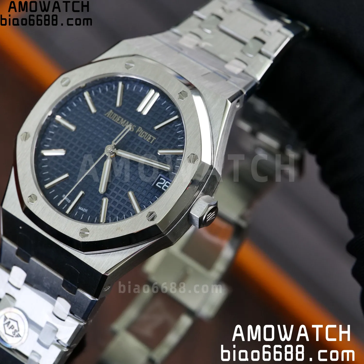 AP Royal Oak 41mm 15510ST SS APS Factory 1:1 Best Edition Blue Dial on SS Bracelet SA4302 Super Clone 75 03a8c7e78e6cfe0 AMO Watch