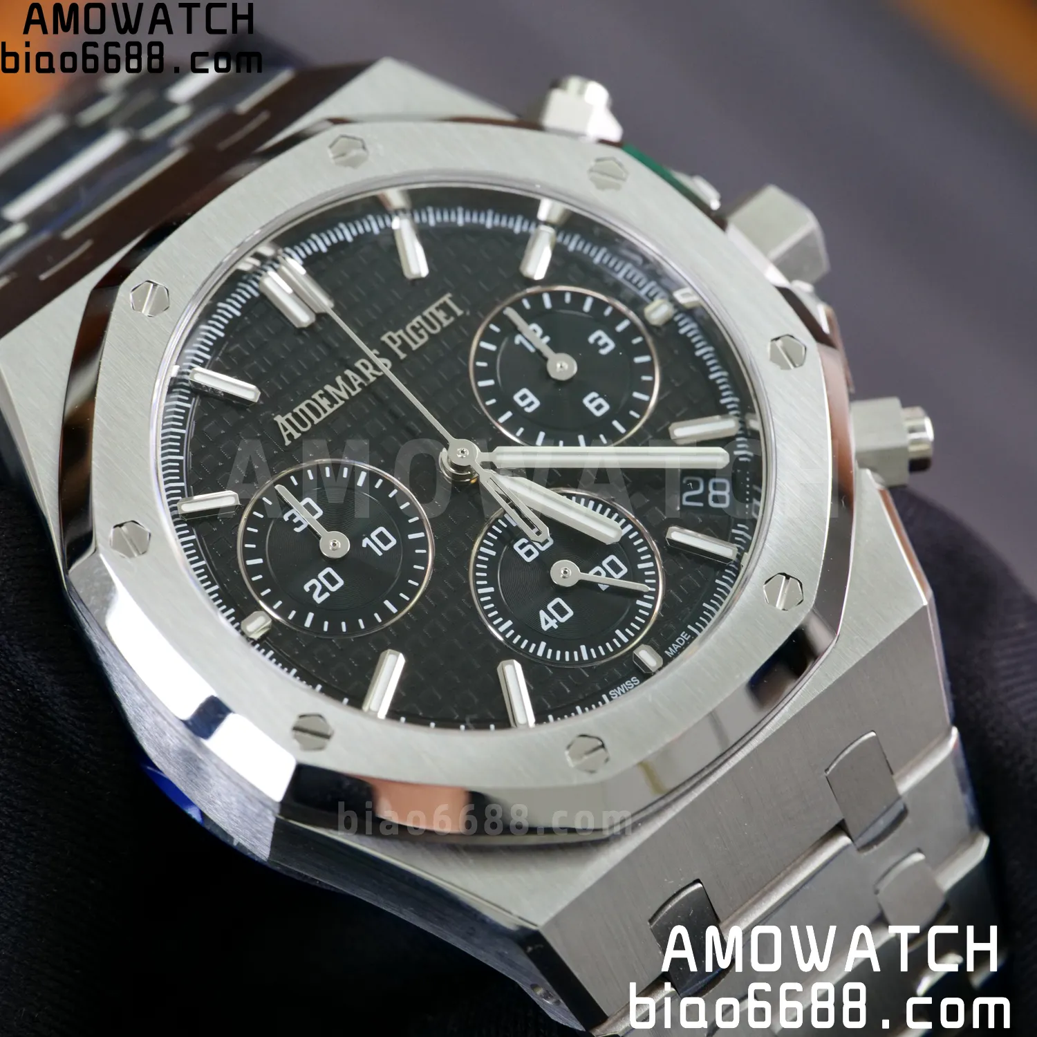 AP Royal Oak Chrono 26240 SS APSF 1:1 Best Edition Black Dial on SS Bracelet SA4401 Super Clone V2 (Free Sprung) 89 0bbf2b3cef61c69 AMO Watch
