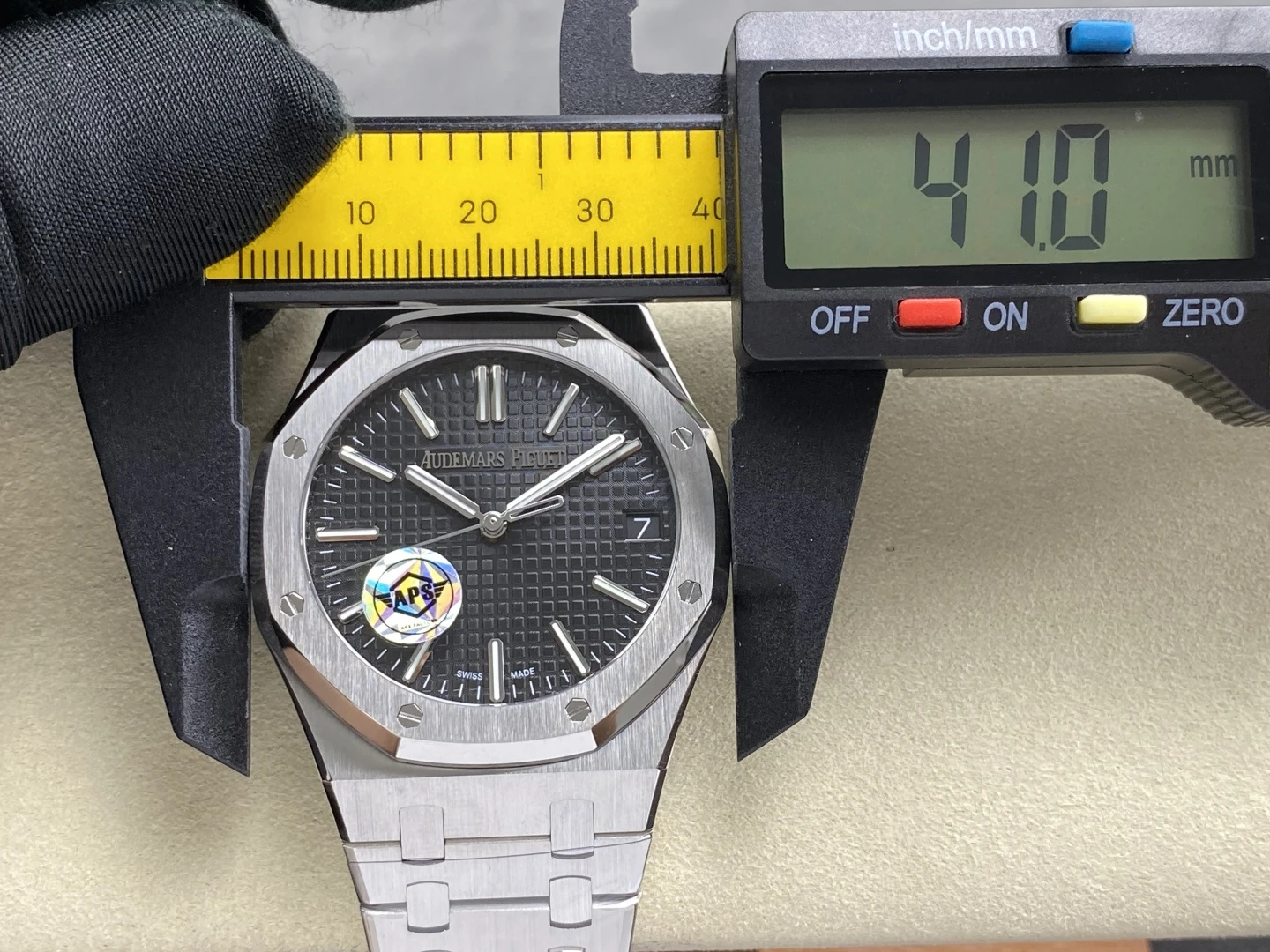 AP Royal Oak 41mm 15510ST SS APS Factory 1:1 Best Edition Black Dial on SS Bracelet SA4302 Super Clone 30 1fa7b54f5d6c56b AMO Watch