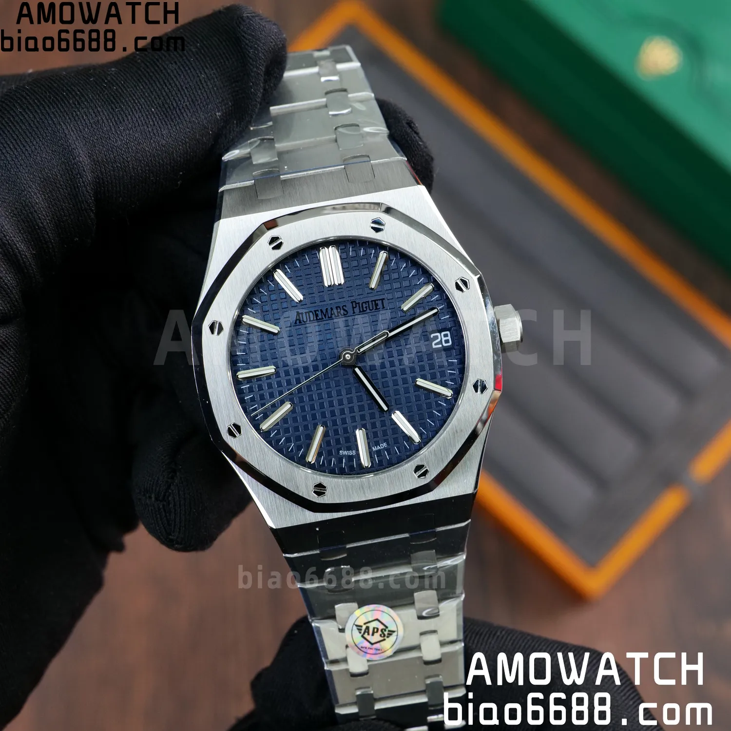 AP Royal Oak 41mm 15510ST SS APS Factory 1:1 Best Edition Blue Dial on SS Bracelet SA4302 Super Clone 67 24fd7e4600d87db AMO Watch