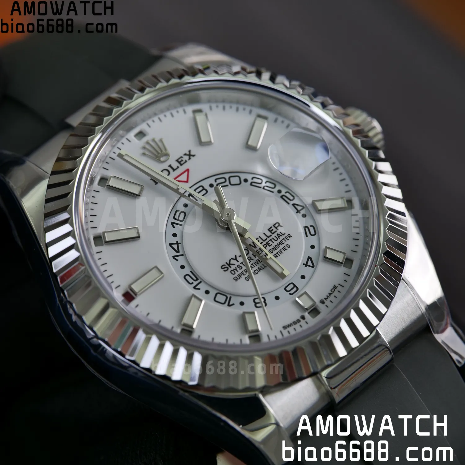 Rolex Sky-Dweller 336239 SS ZF 1:1 Best Edition White Dial on Oysterflex Strap A23J (Gain Weight) 64 2b9a9cd8b600b33 AMO Watch