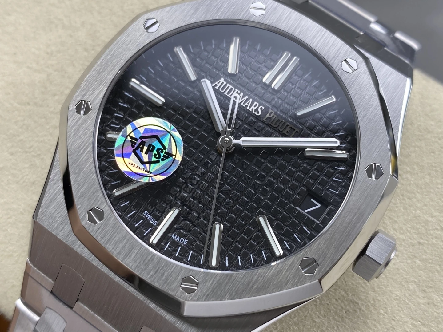 AP Royal Oak 41mm 15510ST SS APS Factory 1:1 Best Edition Black Dial on SS Bracelet SA4302 Super Clone 24 470d1c25a138266 AMO Watch