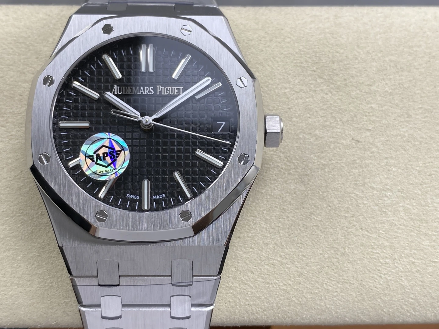 AP Royal Oak 41mm 15510ST SS APS Factory 1:1 Best Edition Black Dial on SS Bracelet SA4302 Super Clone 22 4ae2a291a3a32a0 AMO Watch