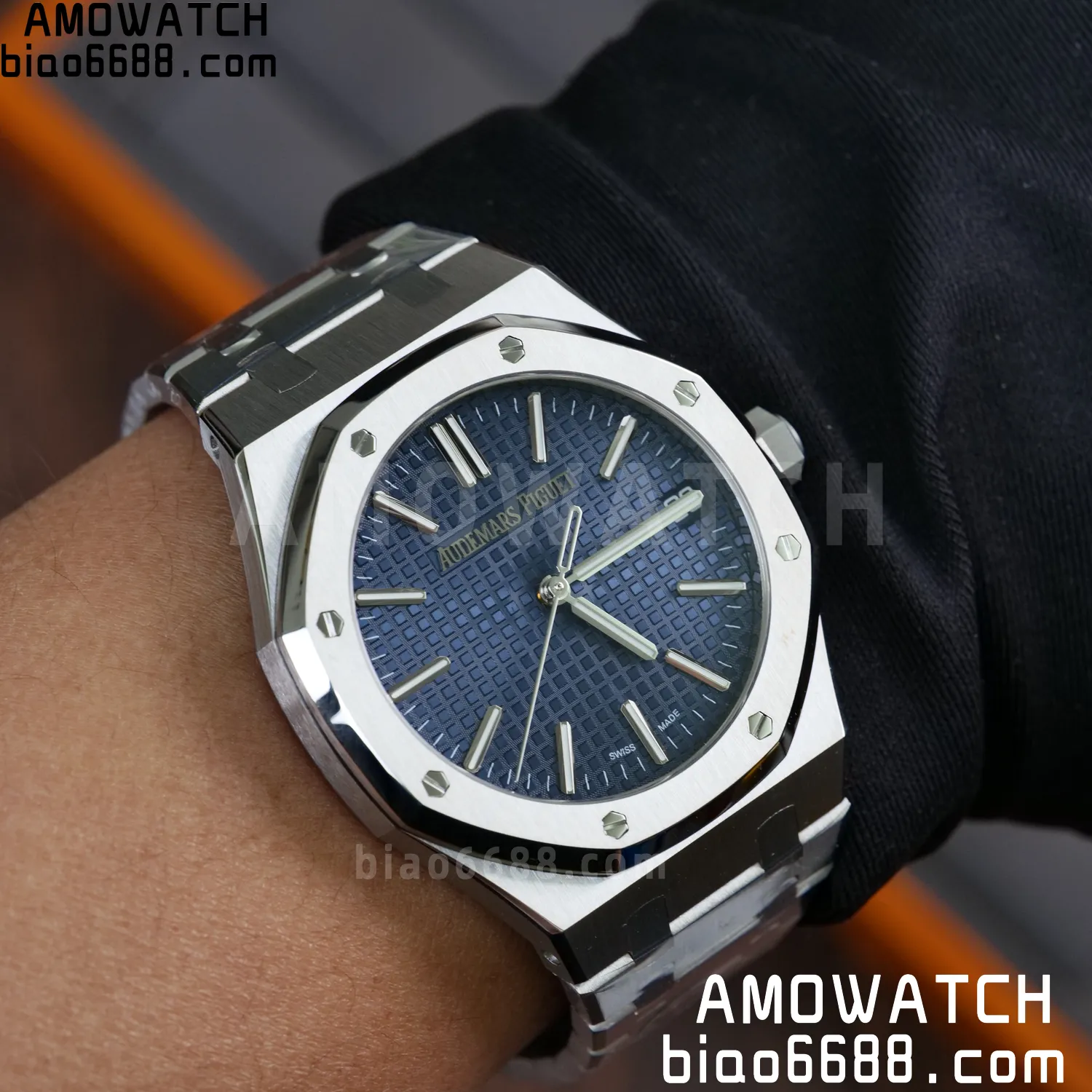 AP Royal Oak 41mm 15510ST SS APS Factory 1:1 Best Edition Blue Dial on SS Bracelet SA4302 Super Clone 94 63e3678fa82fa28 AMO Watch