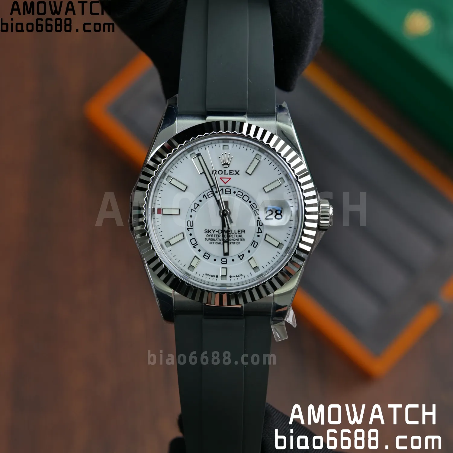 Rolex Sky-Dweller 336239 SS ZF 1:1 Best Edition White Dial on Oysterflex Strap A23J (Gain Weight) 53 7a0a59a22f77582 AMO Watch