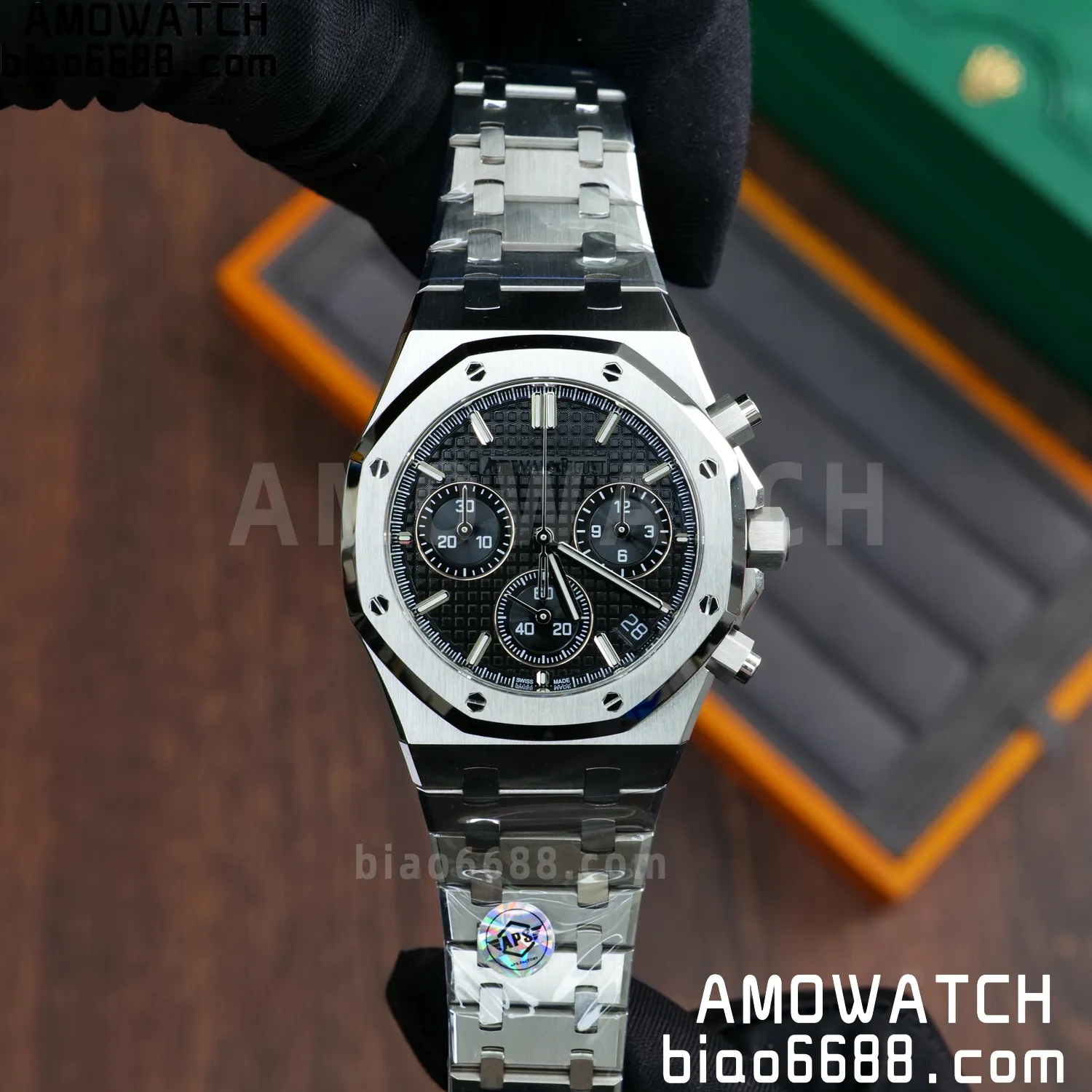 AP Royal Oak Chrono 26240 SS APSF 1:1 Best Edition Black Dial on SS Bracelet SA4401 Super Clone V2 (Free Sprung) 77 7e6aca073c52a01 AMO Watch