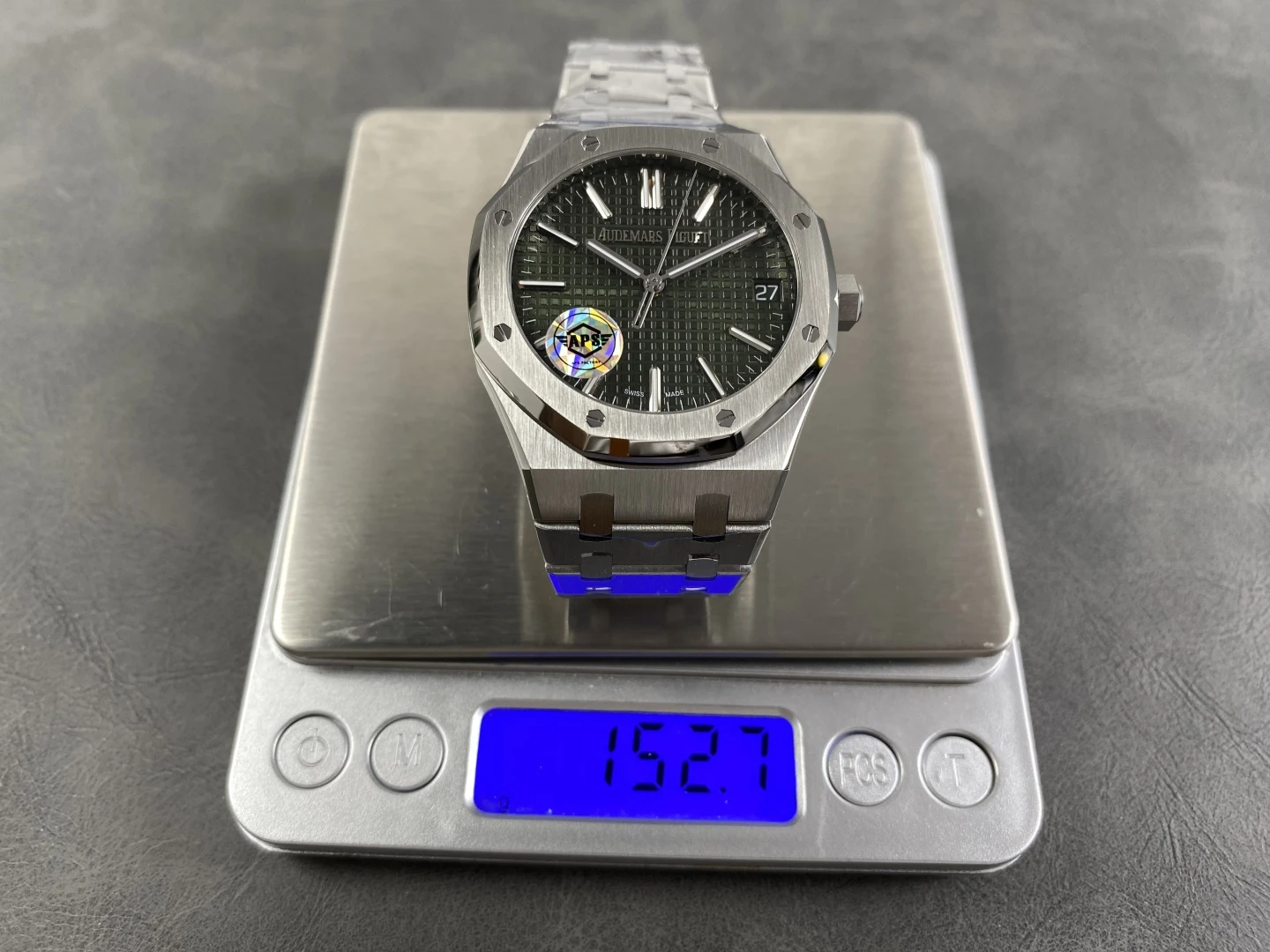 AP Royal Oak 41mm 15510ST SS APS Factory 1:1 Best Edition Green Dial on SS Bracelet SA4302 Super Clone 25 91d0de7306e3fb0 AMO Watch