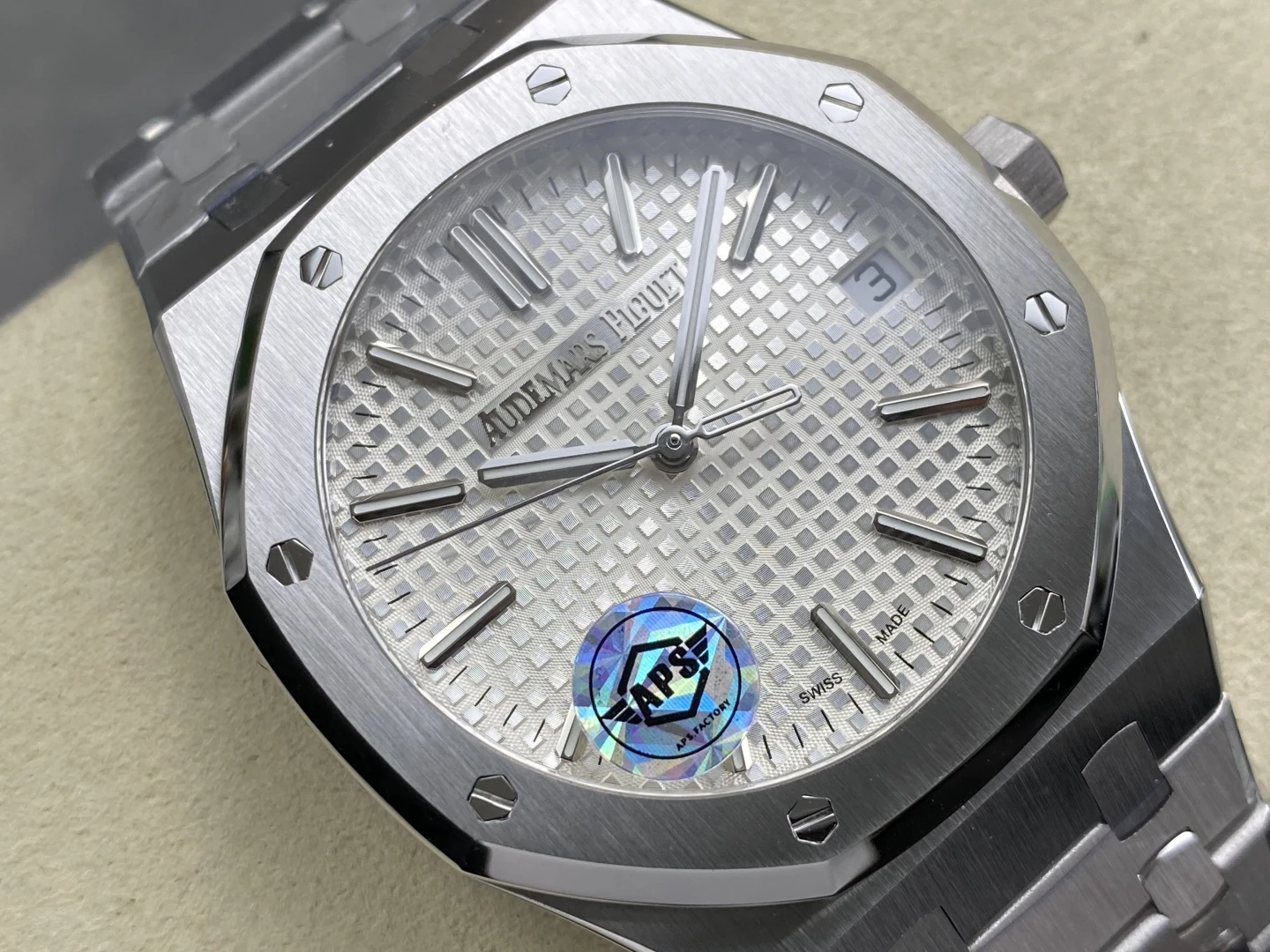 AP Royal Oak 41mm 15510ST SS APS Factory 1:1 Best Edition White Dial on SS Bracelet SA4302 Super Clone 32 961ee8ef8da3be0 AMO Watch