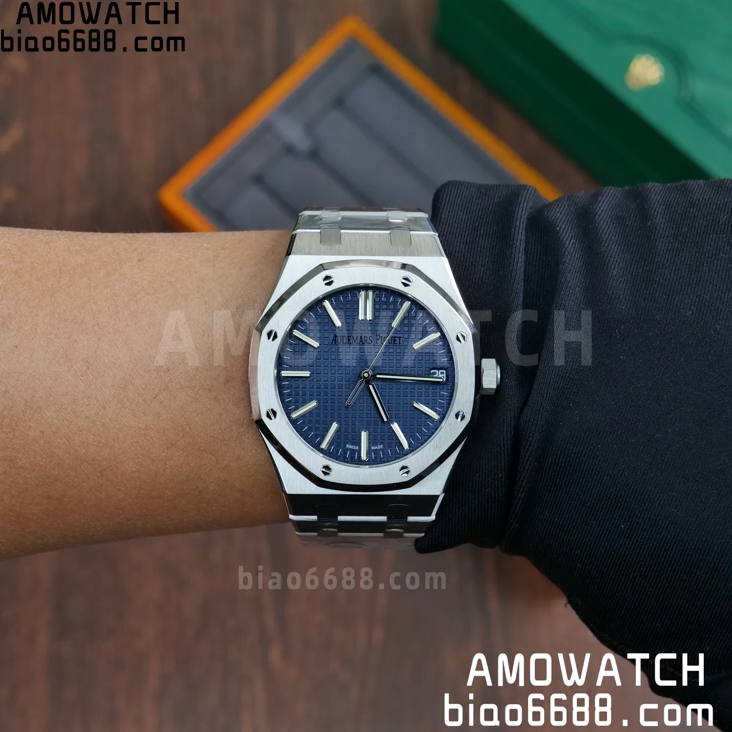 AP Royal Oak 41mm 15510ST SS APS Factory 1:1 Best Edition Blue Dial on SS Bracelet SA4302 Super Clone 95 96d348bd767da57 AMO Watch