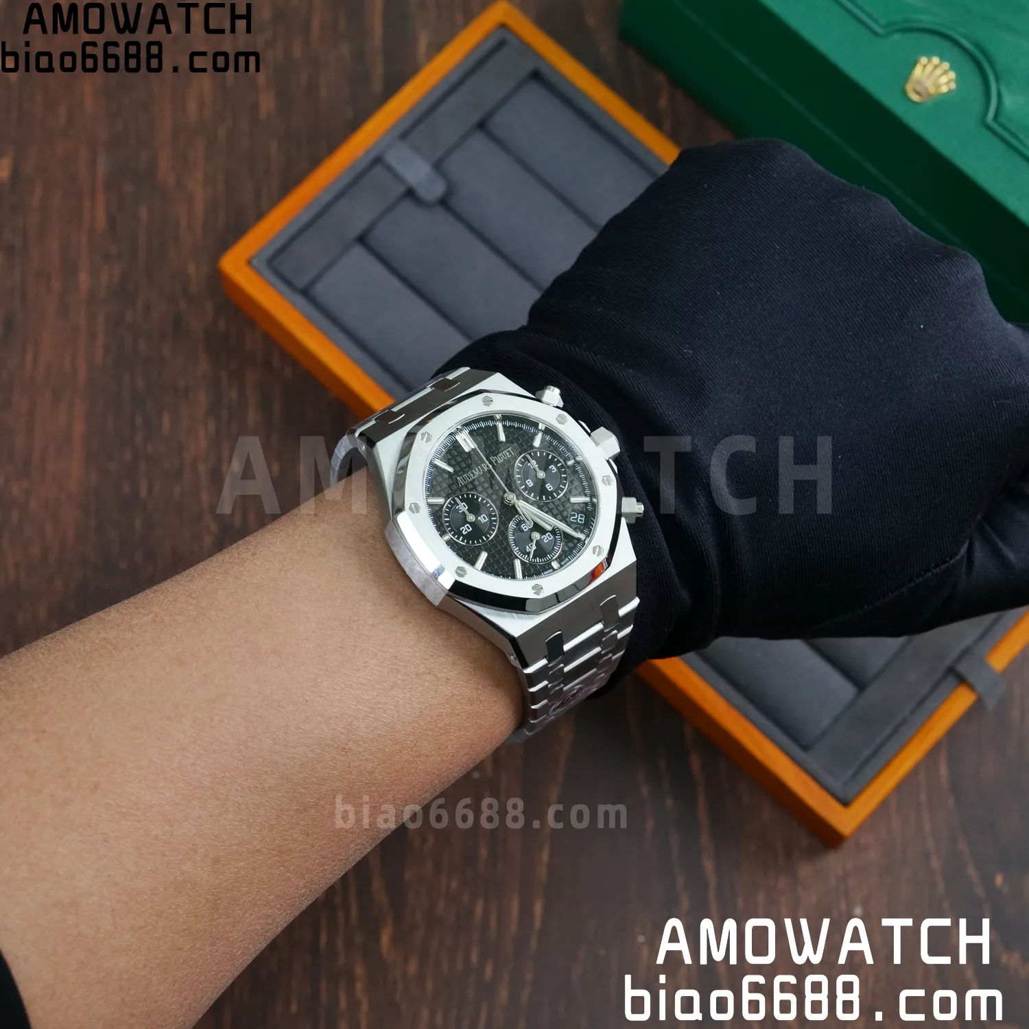 AP Royal Oak Chrono 26240 SS APSF 1:1 Best Edition Black Dial on SS Bracelet SA4401 Super Clone V2 (Free Sprung) 100 9d16976dbb84a4c AMO Watch