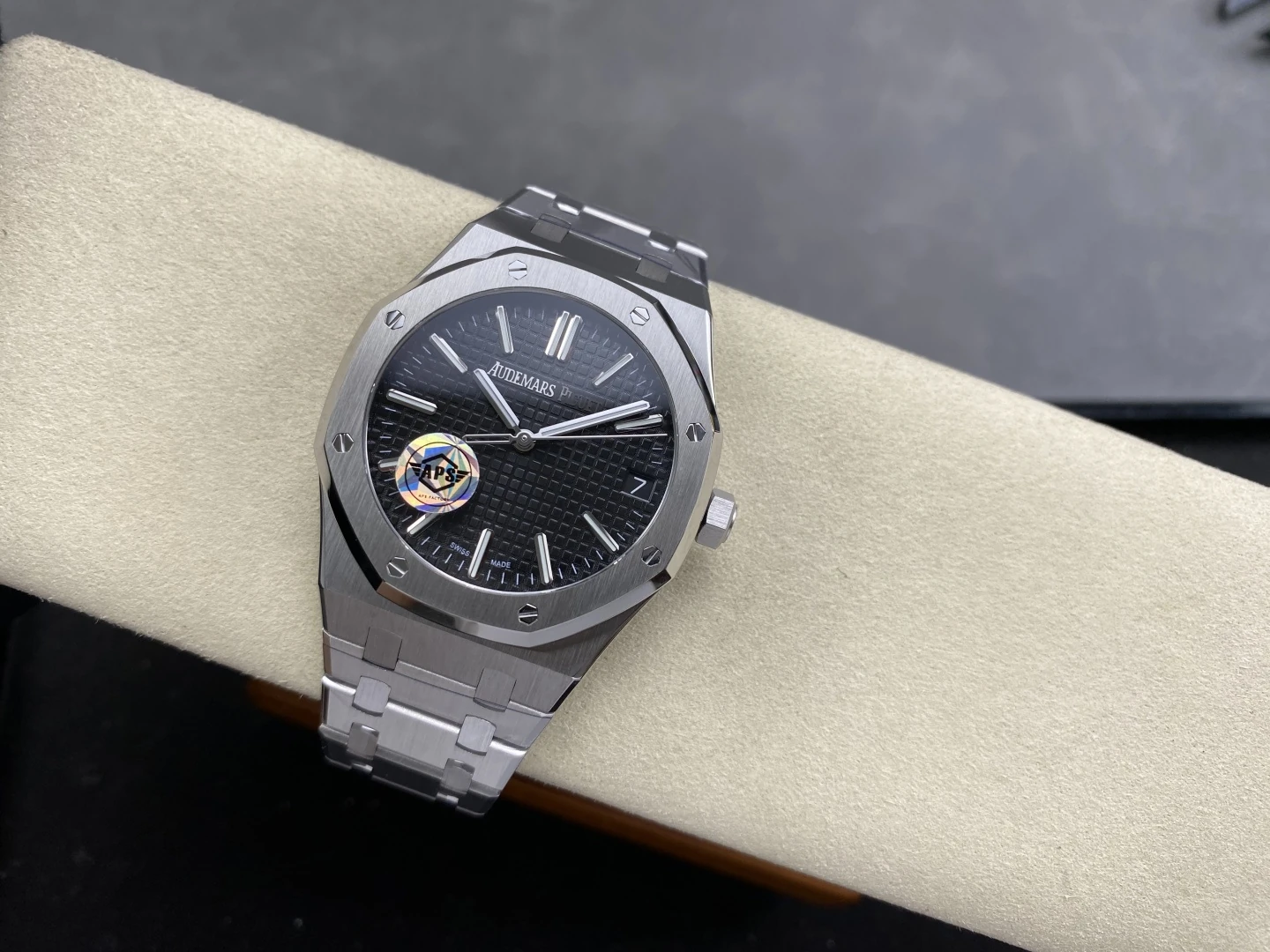 AP Royal Oak 41mm 15510ST SS APS Factory 1:1 Best Edition Black Dial on SS Bracelet SA4302 Super Clone 23 b2be38f4204a5ba AMO Watch