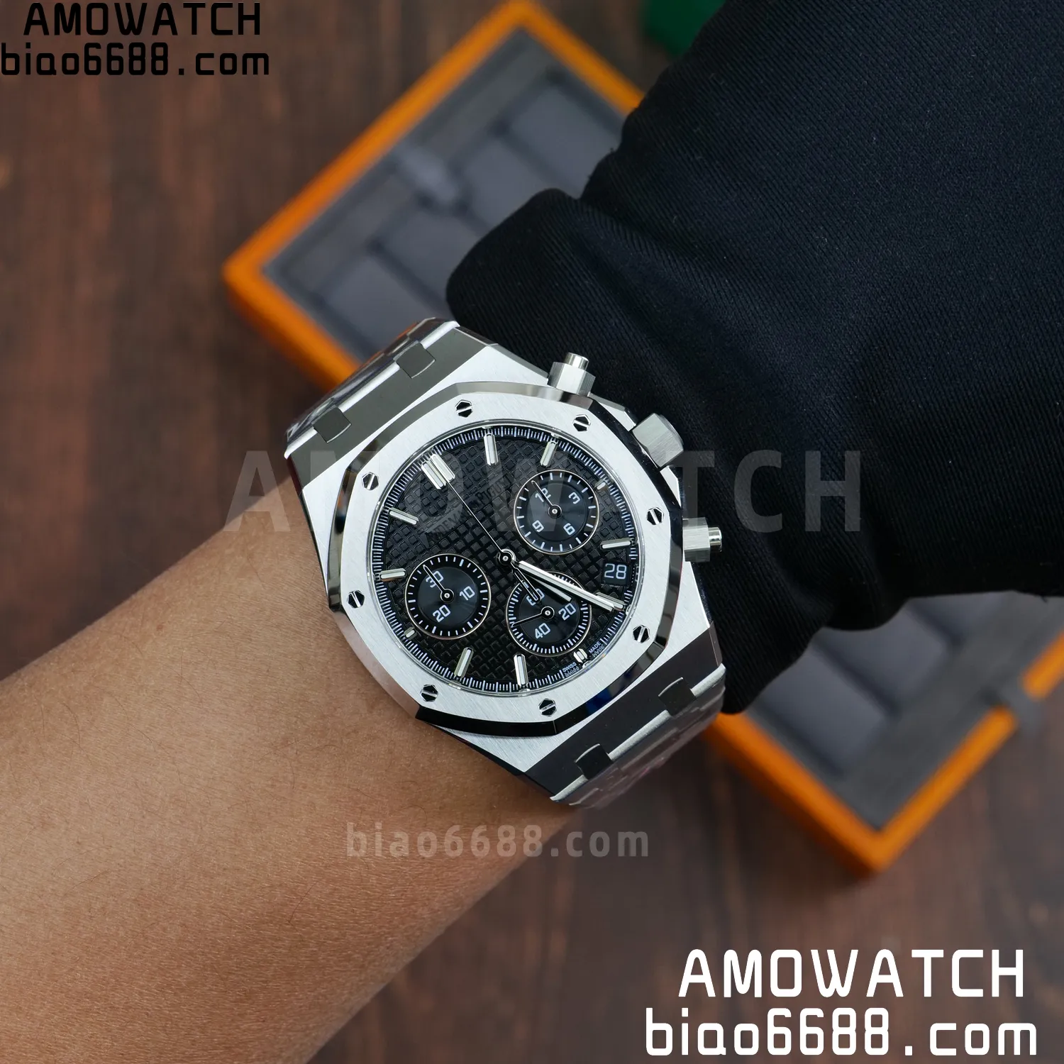AP Royal Oak Chrono 26240 SS APSF 1:1 Best Edition Black Dial on SS Bracelet SA4401 Super Clone V2 (Free Sprung) 102 bd6ef5559e64db2 AMO Watch