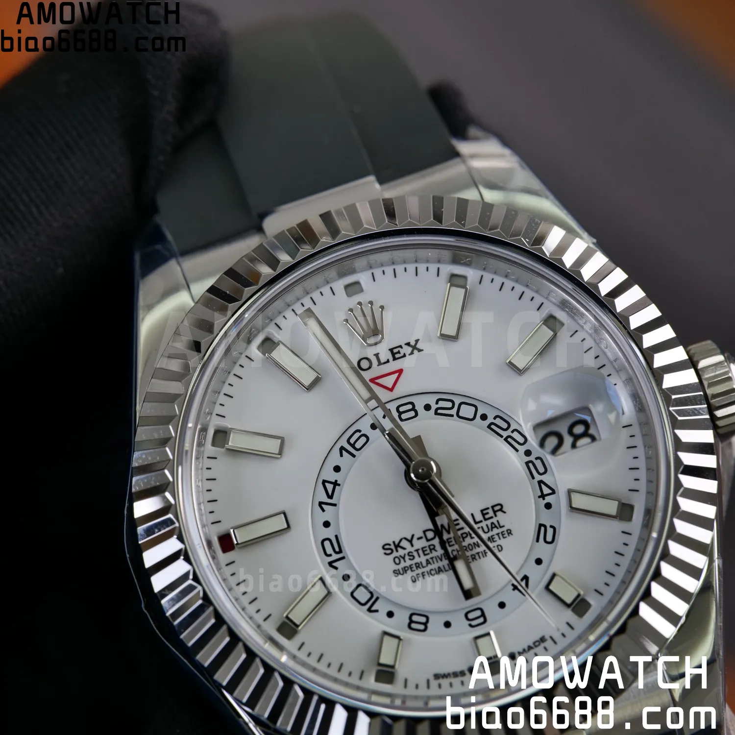 Rolex Sky-Dweller 336239 SS ZF 1:1 Best Edition White Dial on Oysterflex Strap A23J (Gain Weight) 63 c705490e6afff10 AMO Watch