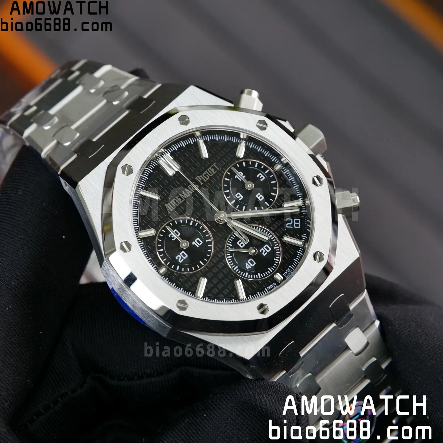 AP Royal Oak Chrono 26240 SS APSF 1:1 Best Edition Black Dial on SS Bracelet SA4401 Super Clone V2 (Free Sprung) 83 cc6368c9a6fe58f AMO Watch
